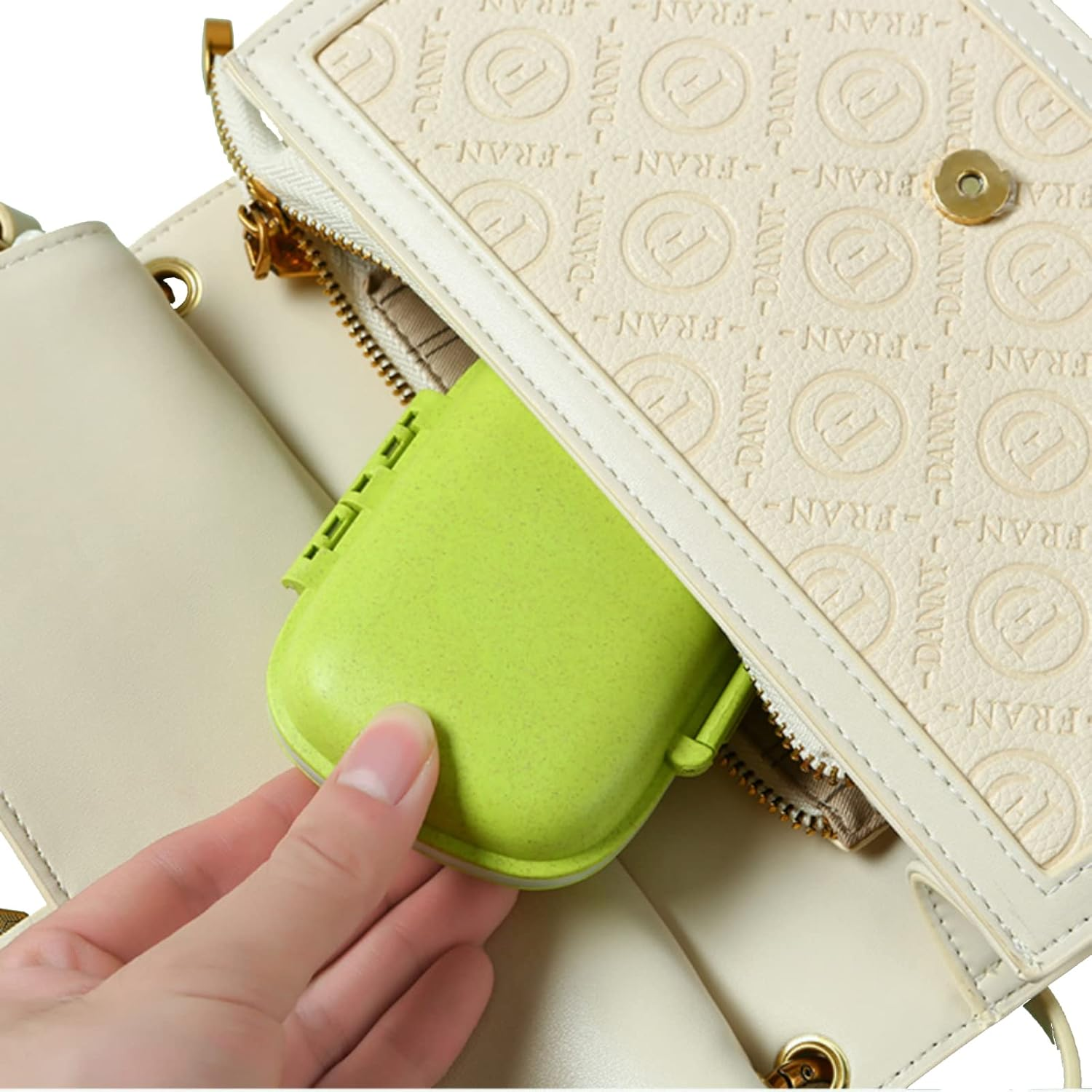 3 Portable Pill Box Organizer, 8 Compartments Portable Pill Case, Small Pill Box for Pocket Purse Portable Medicine Pills/Capsules/Vitamins/Fish Oil Etc（Pink,Blue,Green) image number 2