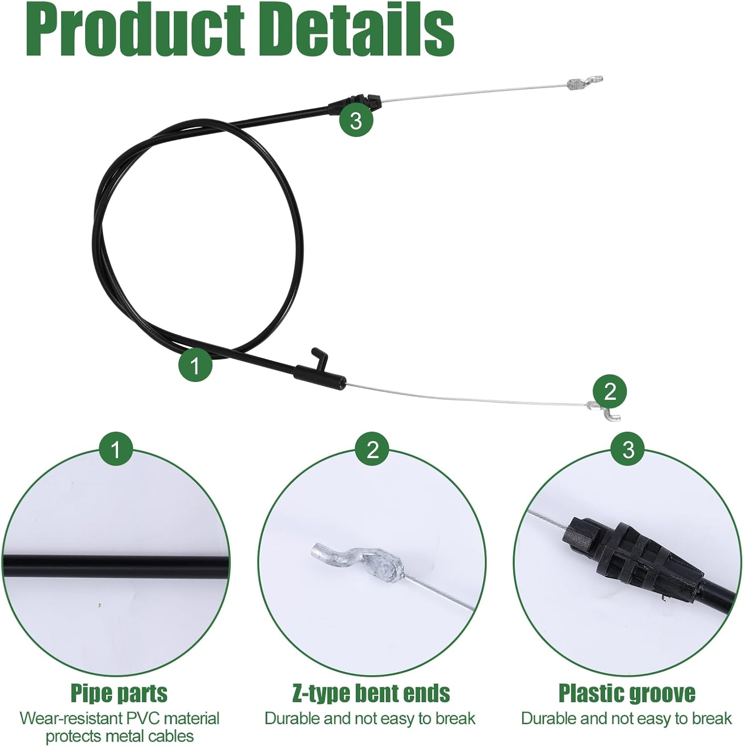 Gosknor 51 Inch 946-04661A Control Cable for 21 Inch Self-Propelled Gas Push Mower Compatible with Troy Bilt TB110 TB230 Craftsman MTD Yard Machine, 746-04661A Lawn Mower Throttle Cable Replacement