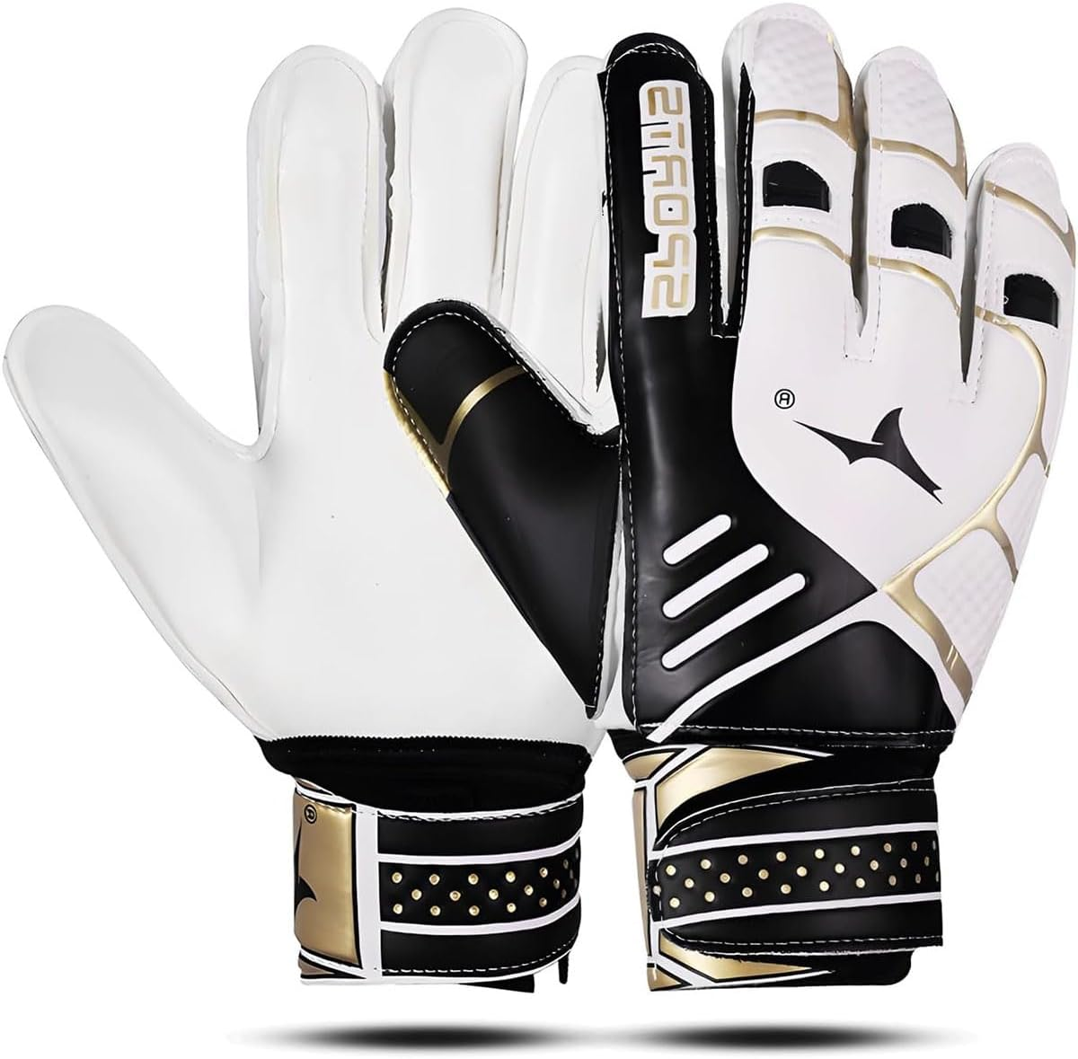 Annuoyi Goalie Gloves, Football Goalkeeper Gloves, Kids Football Gloves with Finger Spine & Double Wrist Protection, for Girls Boys Goalkeeping Training