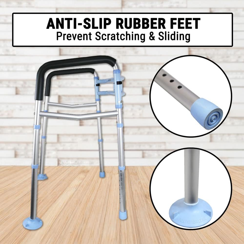 2 in 1 Toilet Safety Handrail & Walking Frame Foldable Walker Rail Elderly Aid image number 4