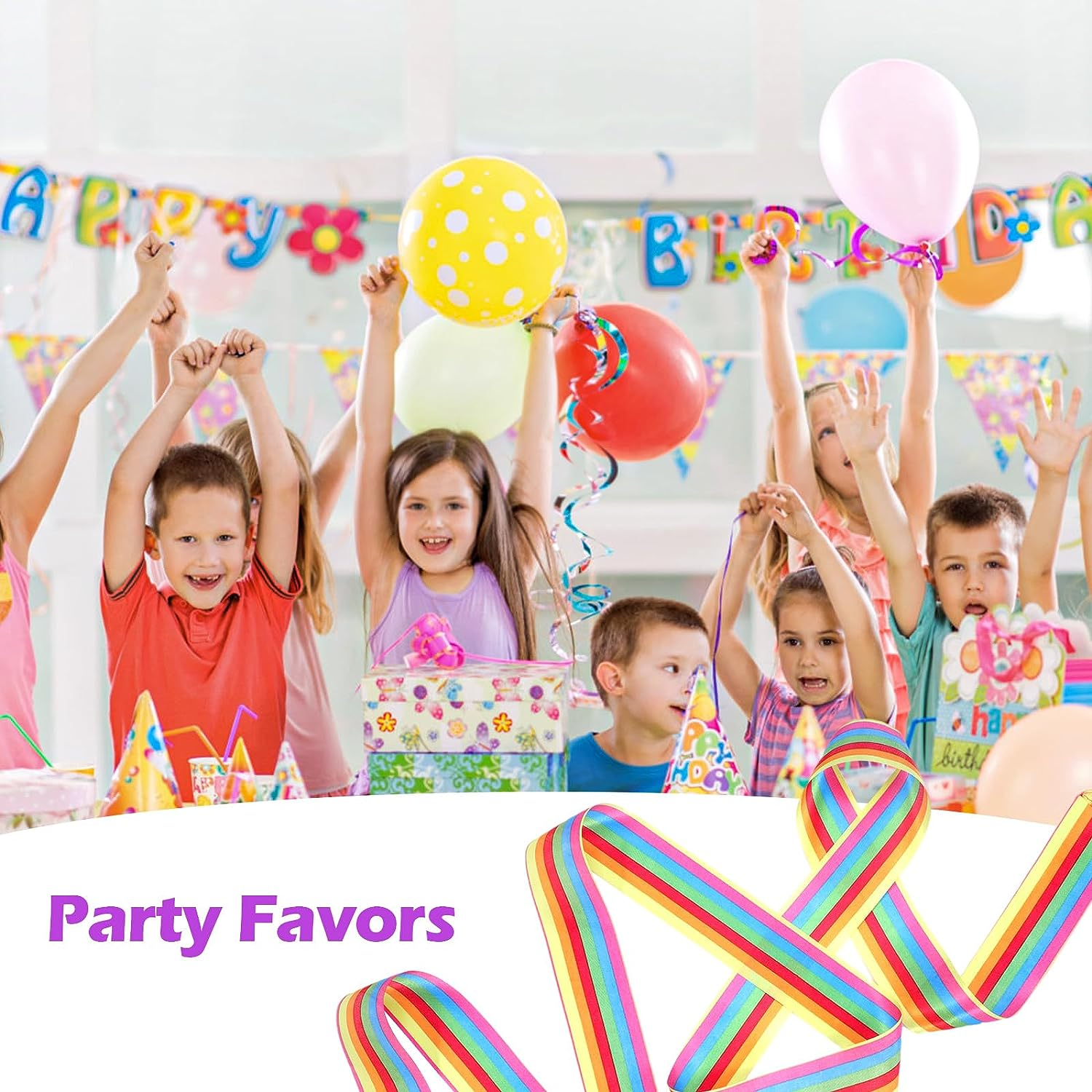 Niceup 12 Pcs Dance Ribbon for Kids Party Bag Fillers, Gymnastics Ribbon Rainbow Streamers Wand for Party Favors, Goodie Bag Fillers for Kids Birthday Princess Fairy Circus Party Decoration Supplies image number 1