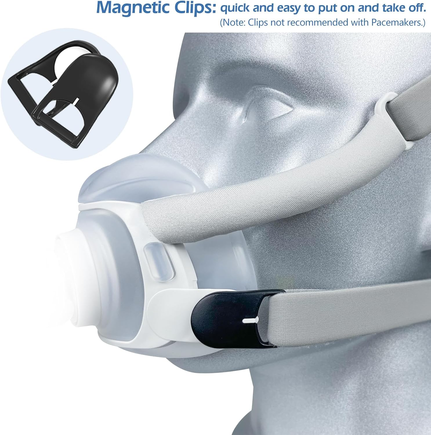 Replacement Airfit F40 CPAP Headgear Strap with Magnetic Clips and Strap Cover Home Ventilator CPAP Supplies for Airfit F40 Full Face CPAP Mask Headgear (Standard) image number 3