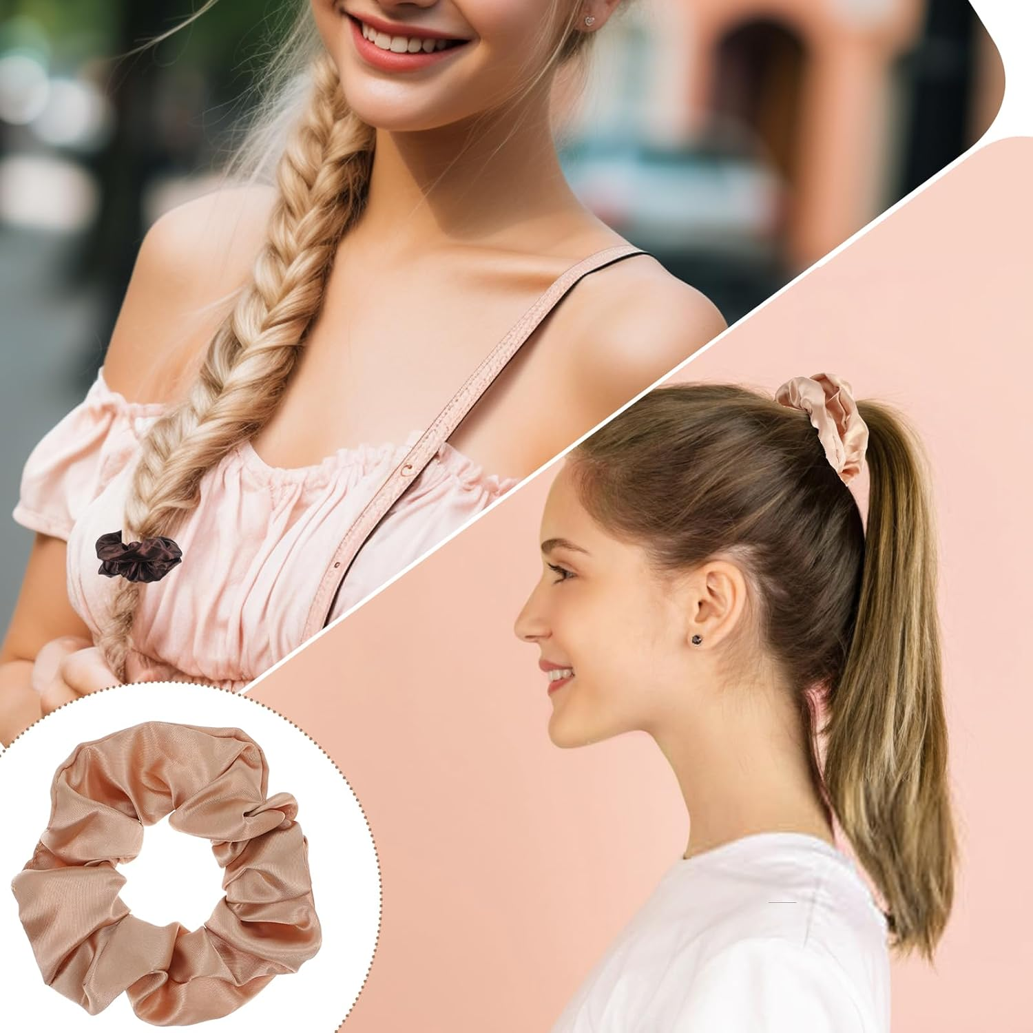 24 Pcs Satin Silk Hair Scrunchies for Women Soft Hair Ties Bands Bulk Fashion Hair Bands Ropes Elastic Ponytail Holder Cute No Damage Hair Ties for Women Girls Hair Accessories Decorations image number 2