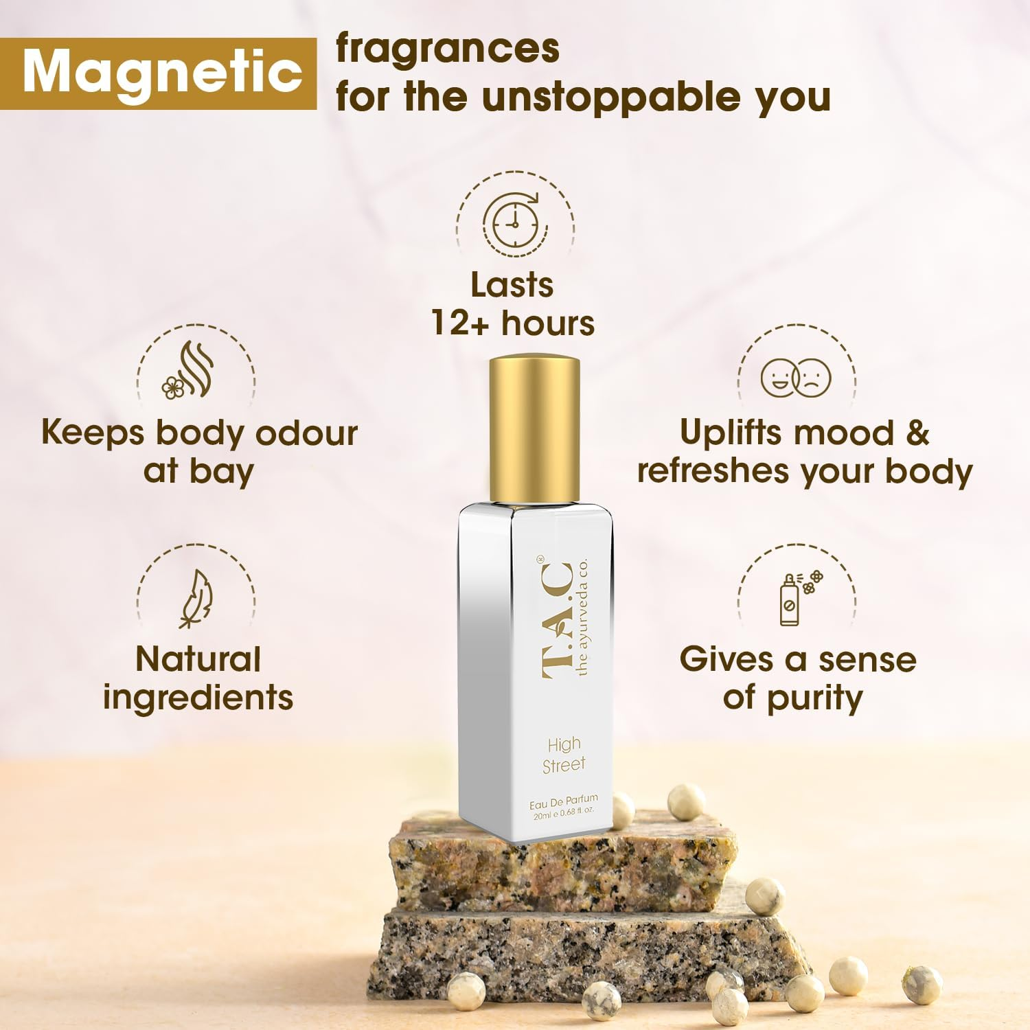 T.A.C - the Ayurveda Co. High Street Perfume, Eau De Parfum for Fruity Amber with Citrus Notes, Long Lasting Fragrance - 20Ml image number 6