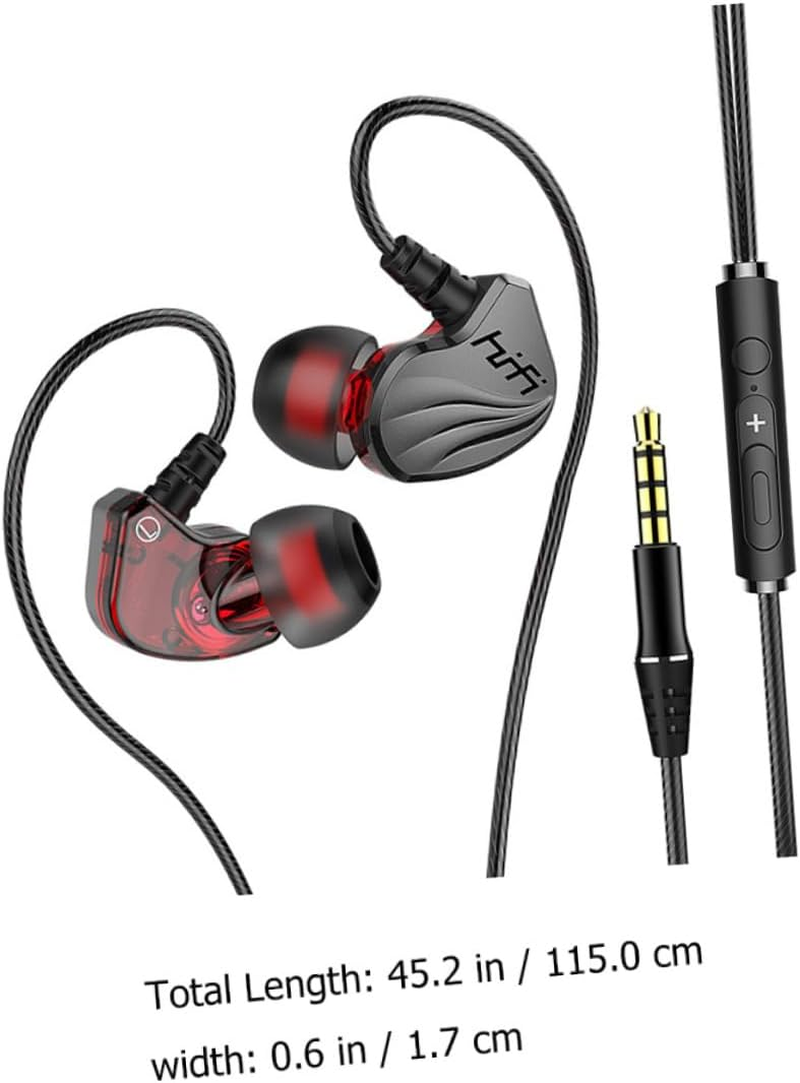 Tofficu 3.5Mm Wired In-Ear Earphones Bass, Universal Cord Headphones for Mobile Phones and Tablets, Gunmetal Color, Compatible Smartphone and Portable Devices