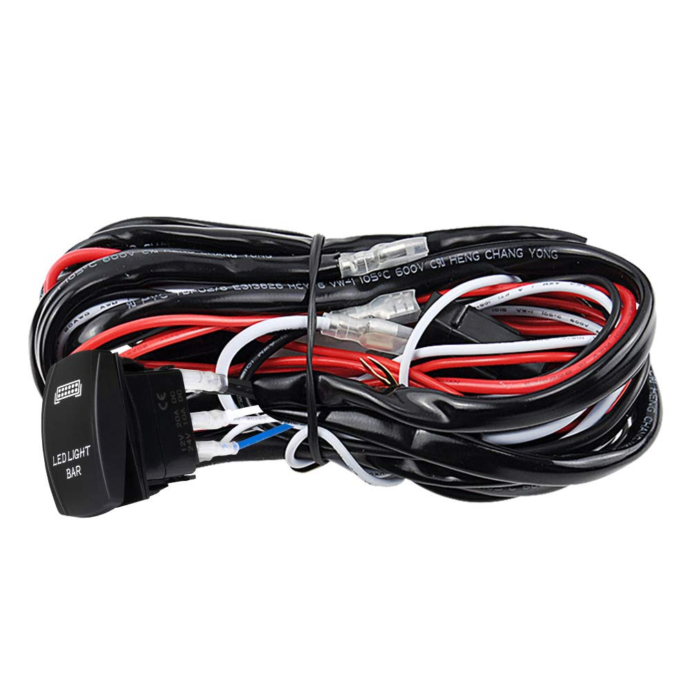 LIGHTFOX LED Wiring Loom Harness Kit W/Rocker Switch Driving Light Bar 12V 40A Relay 1 Year Warranty
