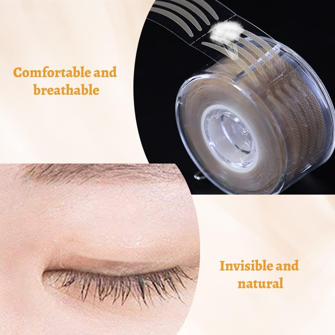 JEYORZY Pack of 1200 Slip-On Eyelids Stripes Invisible Tapes with Tools, Good Adhesion, Slip-On Eyelid Tapes, Waterproof, Traceless Eyelid Tapes image number 3