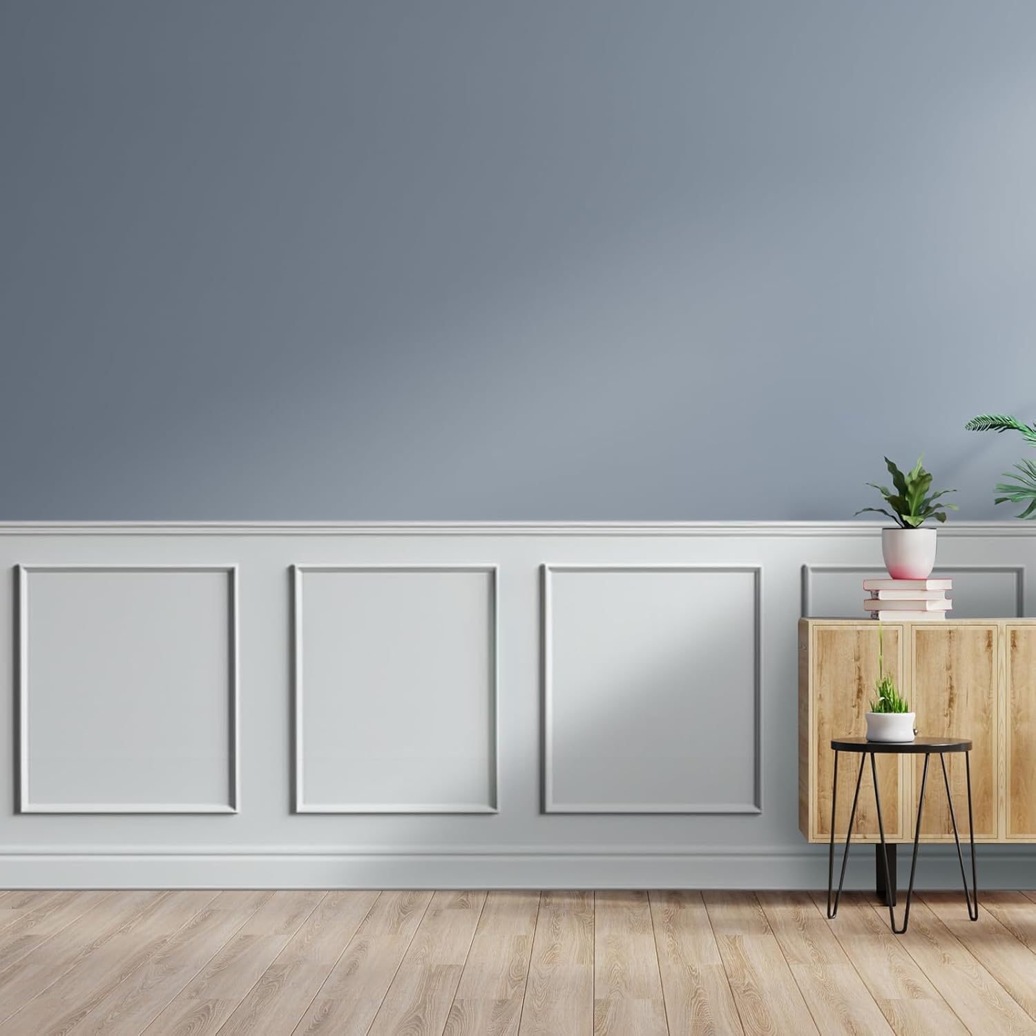 3 Set Accent Wall Molding Kit Premade Wainscoting Panels Wall Molding Peel and Stick Panel White Pre Cut Trim for Walls Picture Frame Molding for Home Decoration(16 X 20 Inch) image number 3