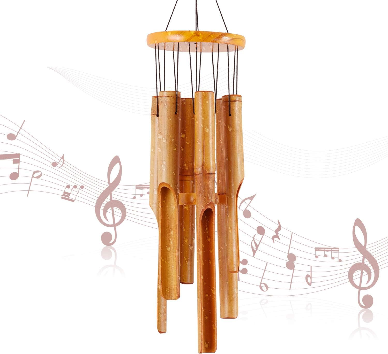 Moptrek Mboo Wind Chimes Memorial Gifts - Wood Wind Chime - Large Indoor Outdoor Wooden - 32" Wind Chimes for Garden, Yard,Patio and Home D&eacute;cor image number 3