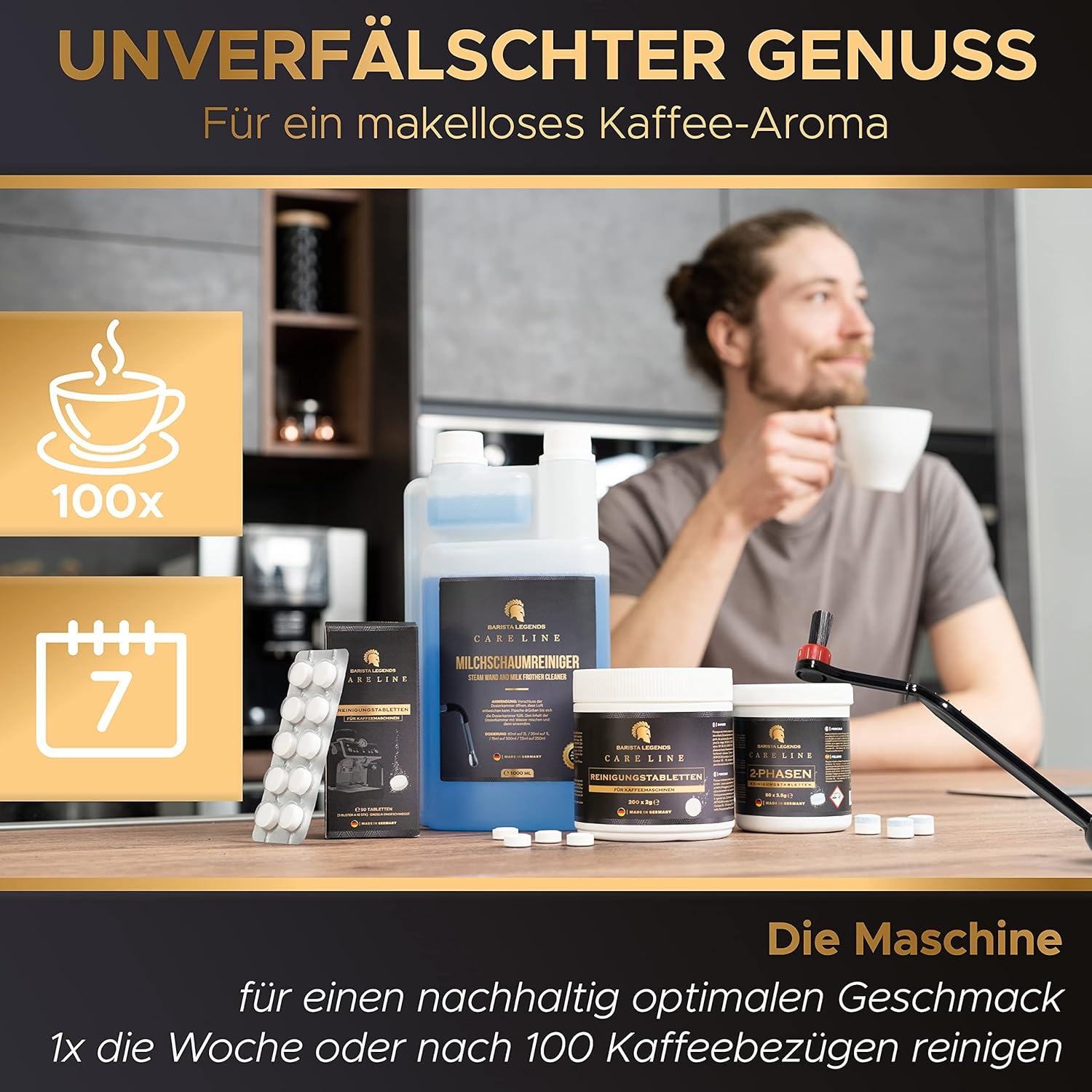 Barista Legends Care Line Milk System Cleaner the Original &ndash; 1000 Ml &ndash; Milk Foam Cleaner for Fully Automatic Coffee Machines and Portafilter Machine &ndash; Suitable for All Known Brands