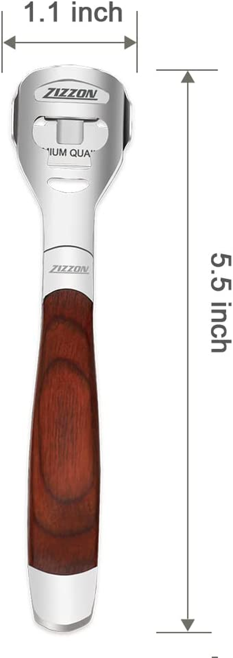 ZIZZON Foot Care Pedicure Callus Shaver Hard Skin Remover Foot Scraper Heel Scraper Wood Handle 10 Blades image number 1