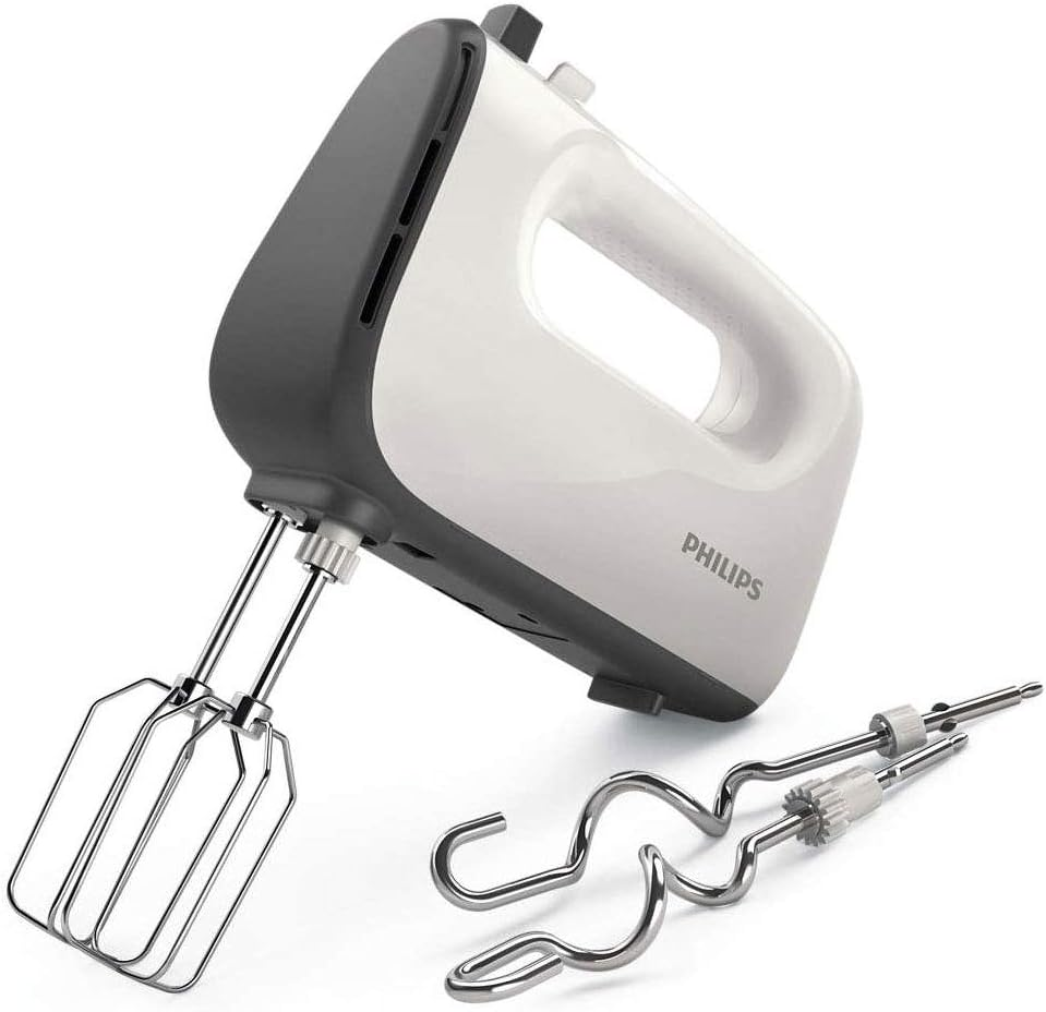 Philips Domestic Appliances HR3741/00 Hand Mixer, 450 W, 5 Speeds plus Turbo, &lrm;21.41 X 20.8 X 11.4 Cm, White/Black image number 3