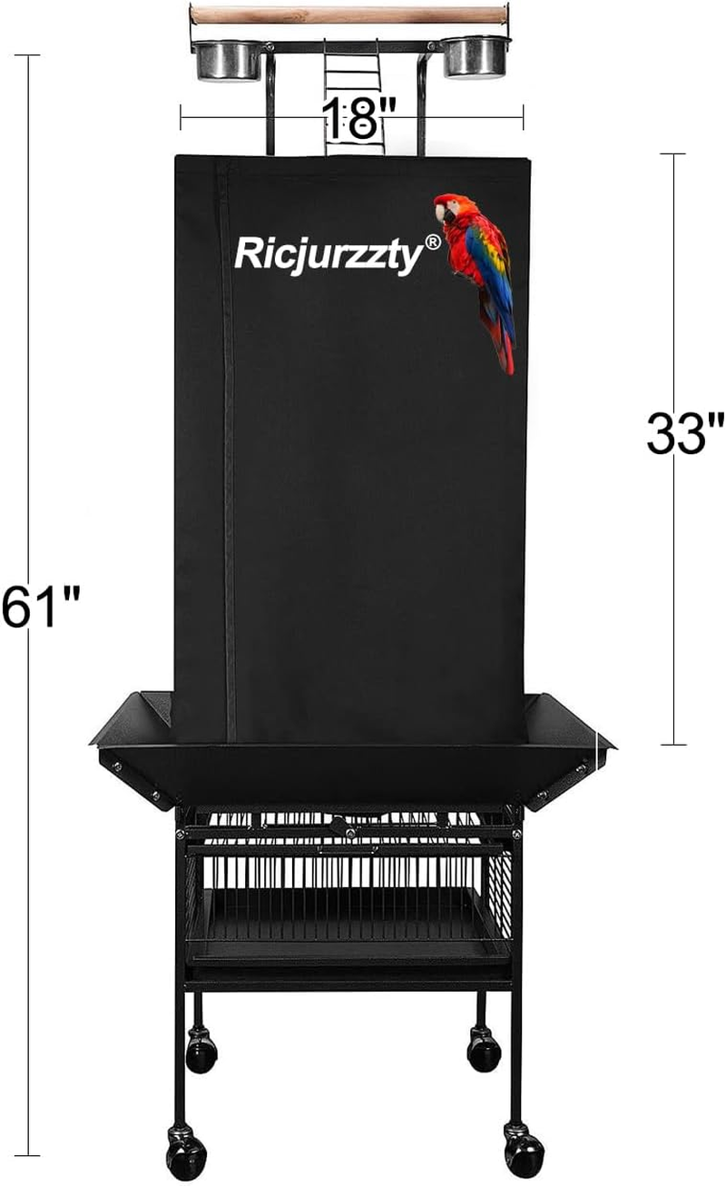 Black Bird Cage Cover for Large Bird Cage with Play Top,Waterproof, Sunscreen and Dustproof (61'') image number 5