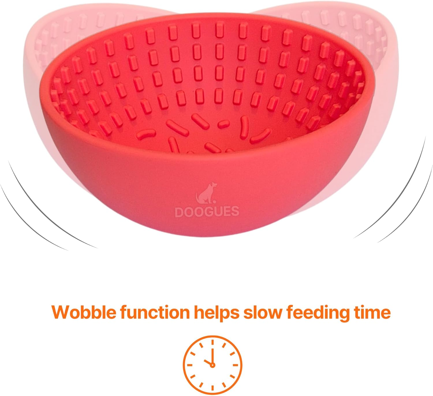 Wobble Lick Bowl for Dogs, Slow Feeder Bowl for Anxiety Reduction, 2 in 1 Design, Boredom Buster, Easy to Spread with Peanut Butter, Yoghurt, or Treats, Suitable for Medium to Large Dogs (Peachy Pink)