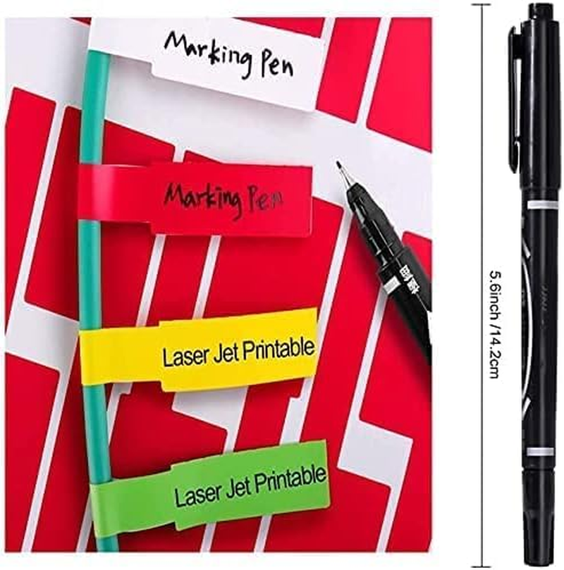 720Pcs Cable Labels, Betterjonny Self-Adhesive Cable Cord Labels 12 Colors Wire Identification Stickers Waterproof Marking Labels Write-On and Printable Name Tags for Identification and Organization image number 1