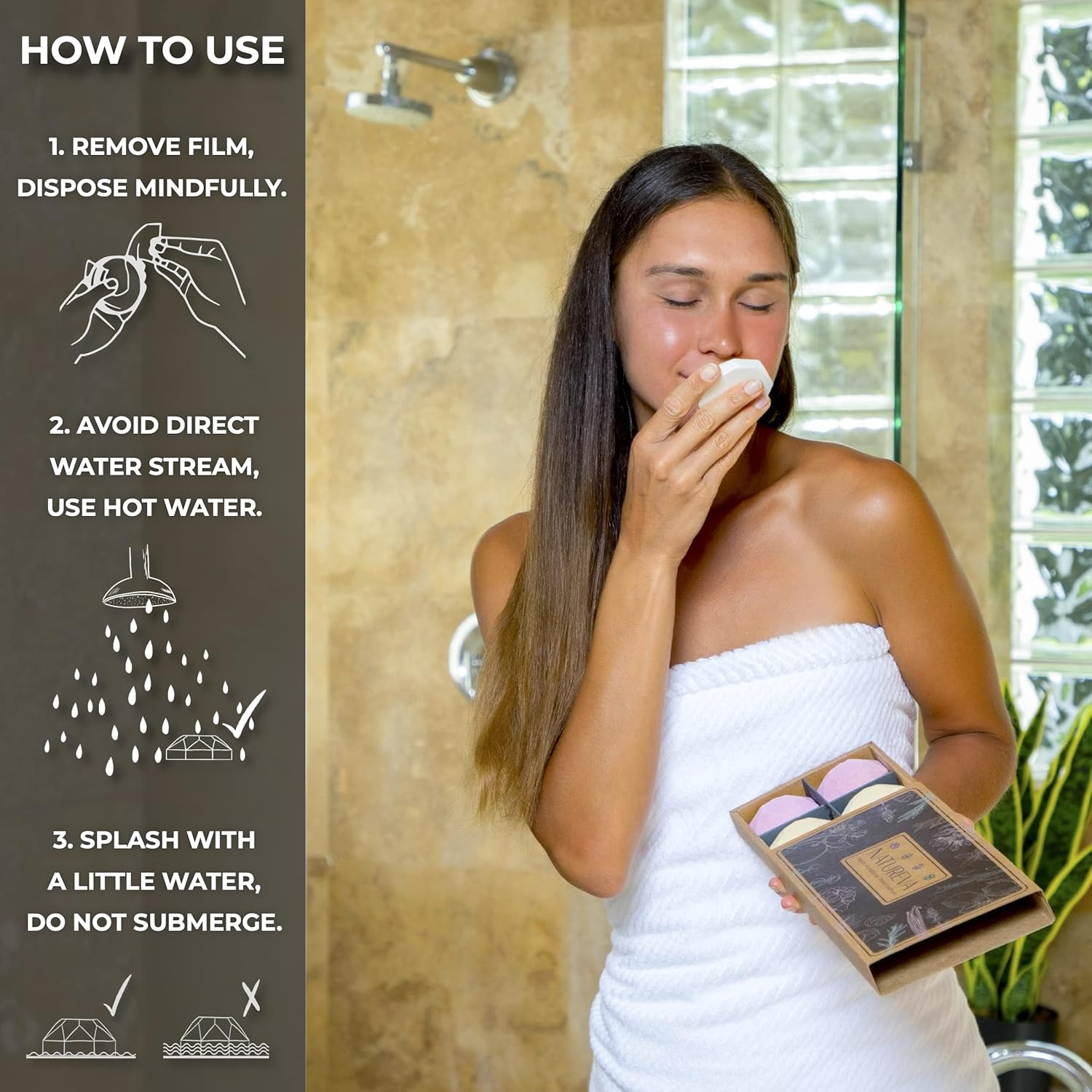 Organic Shower Steamers Aromatherapy - 8 XL Natural Shower Bombs, Essential Oil Shower Steamer Gift Set, Self Care Kit, Stocking Stuffers for Women, Stress Relief Relaxing Gifts, Spa Gift Box