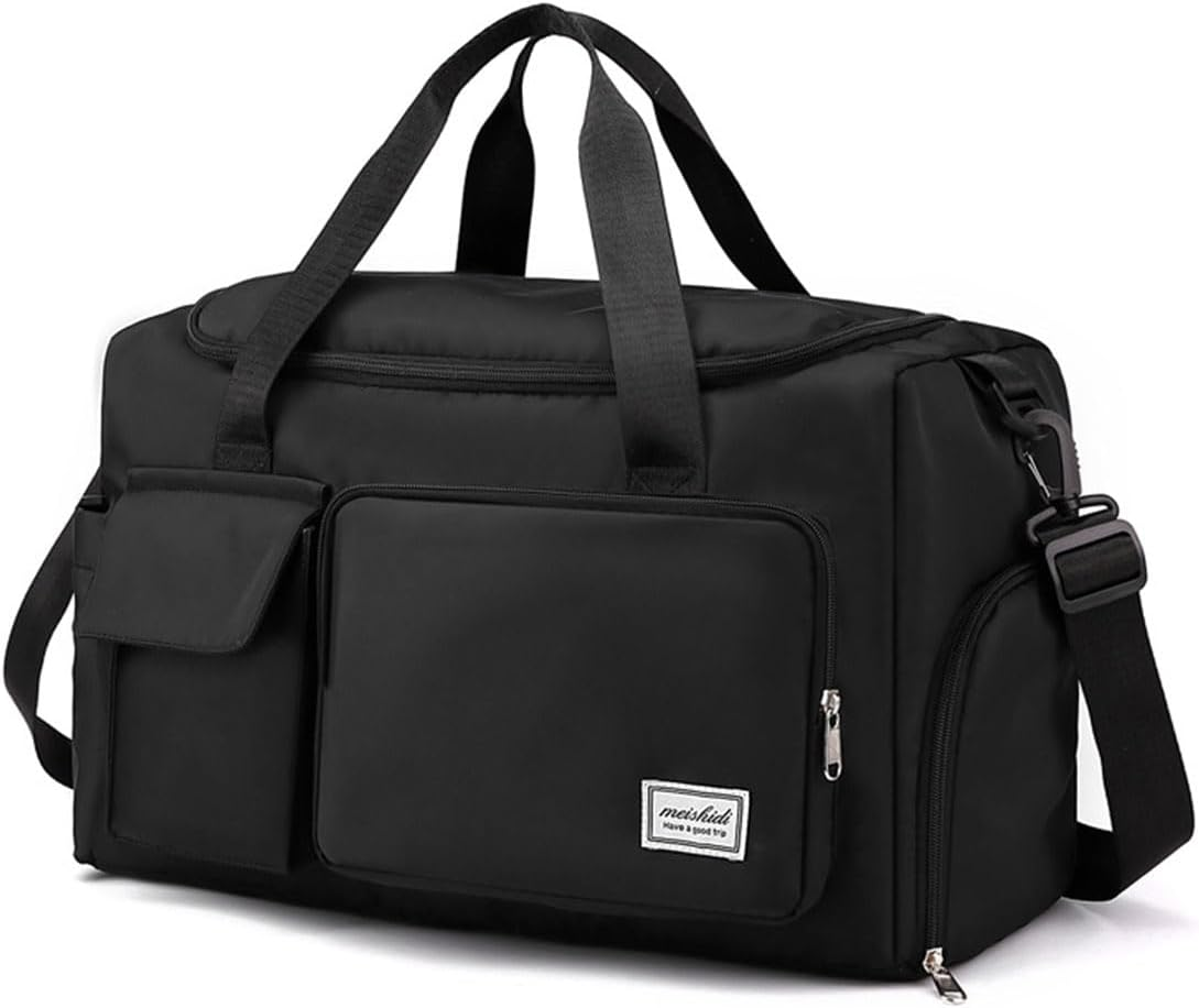 AIMALL Portable Waterproof Travel Duffle Bag - Multi-Pocket Carry-On Luggage with Shoulder Strap, Ideal for Gym, Sports, and Weekend Trips