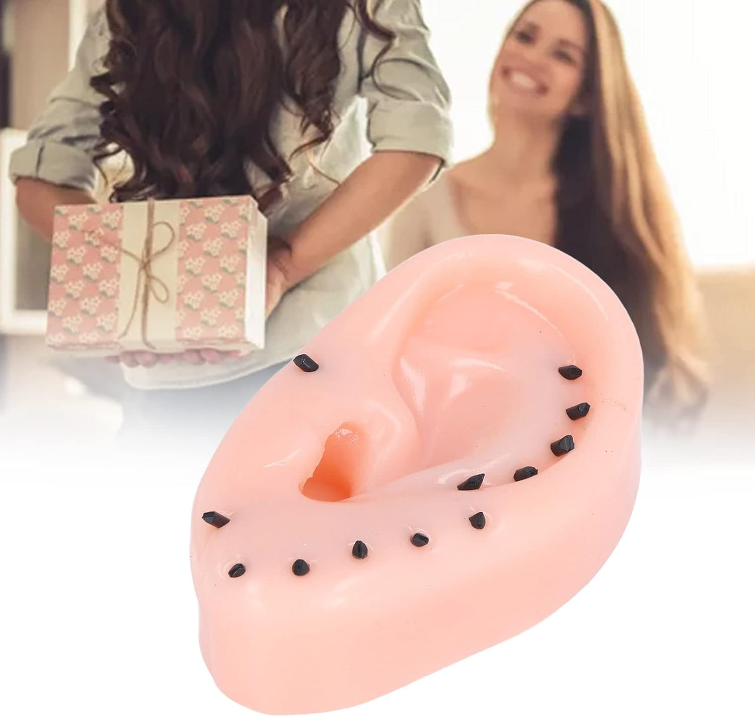 Pimple Popping Toy, Blackheads Remover Toy Novelty Stress Relief Pimples Ears Shaped Decompression Fun Toy Pimple Popper Toy for Kids and Adults, Squeeze Acne Toy Set with Tweezers image number 6