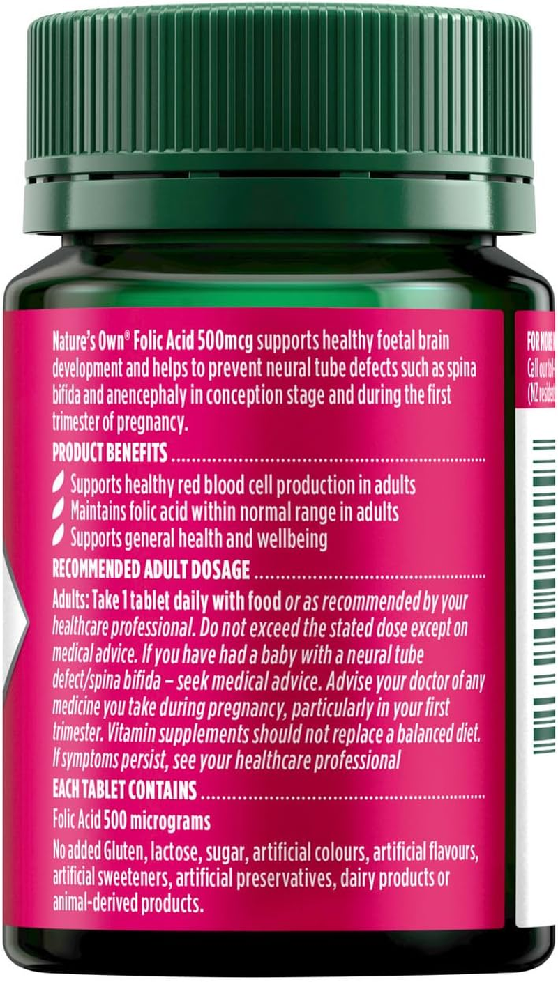 Nature'S Own Folic Acid 500Mg image number 2
