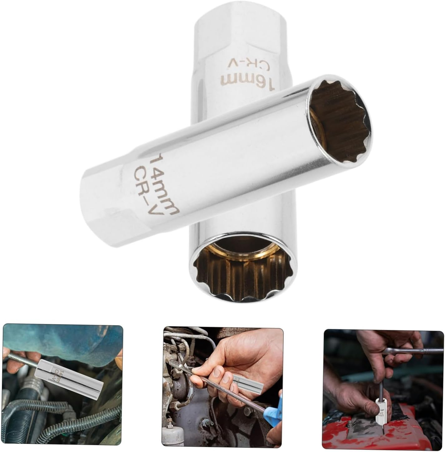 ULTECHNOVO 2Pcs Spark Plug Removal Wrench Spark Plug Socket and Versatile Tool for and Installation in Automotive Workshops image number 3