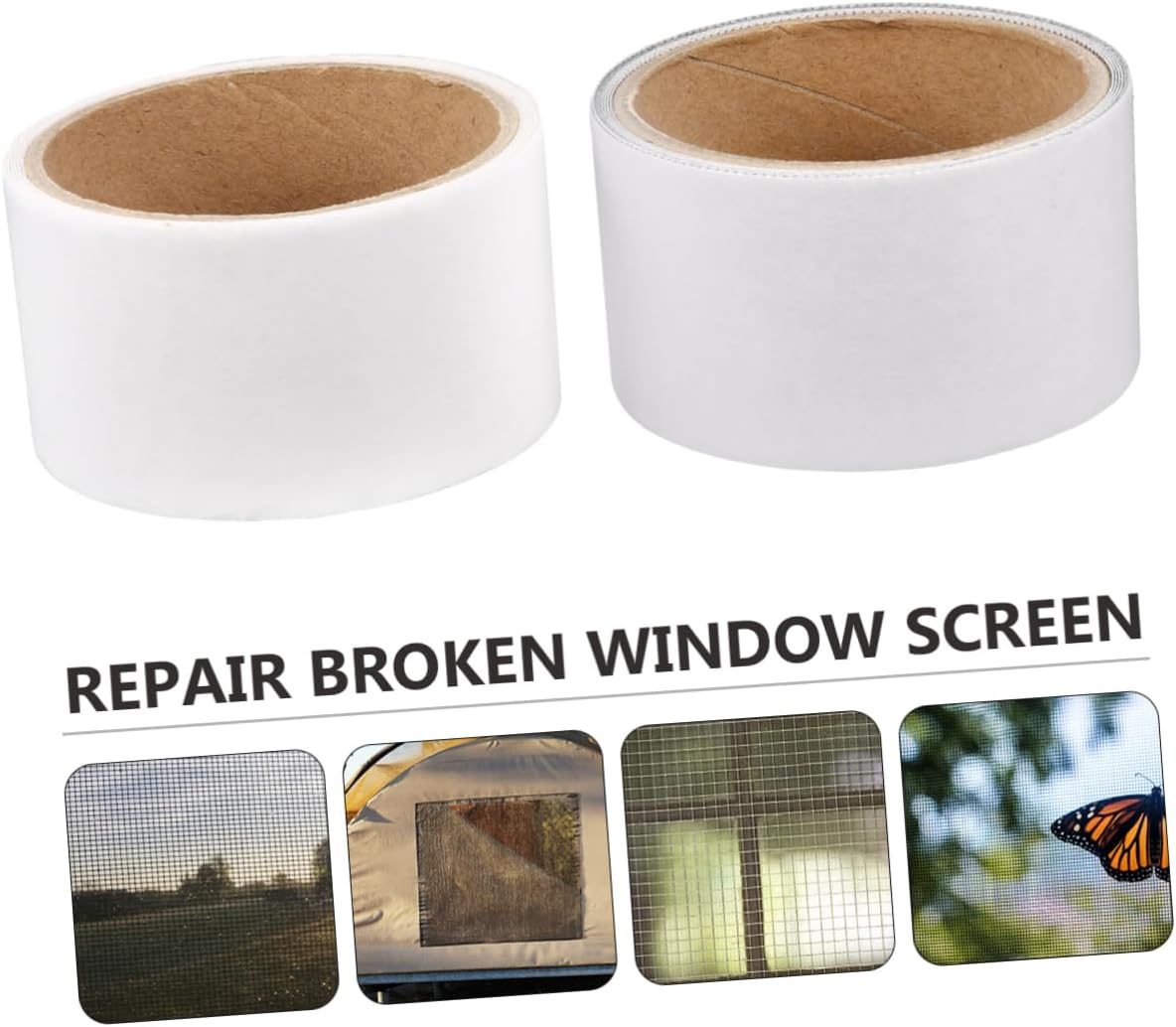 STOBOK 2Pcs Repair Screen Tape Window Screen Repair Tape Grey Fiberglass Covering Door Window image number 3