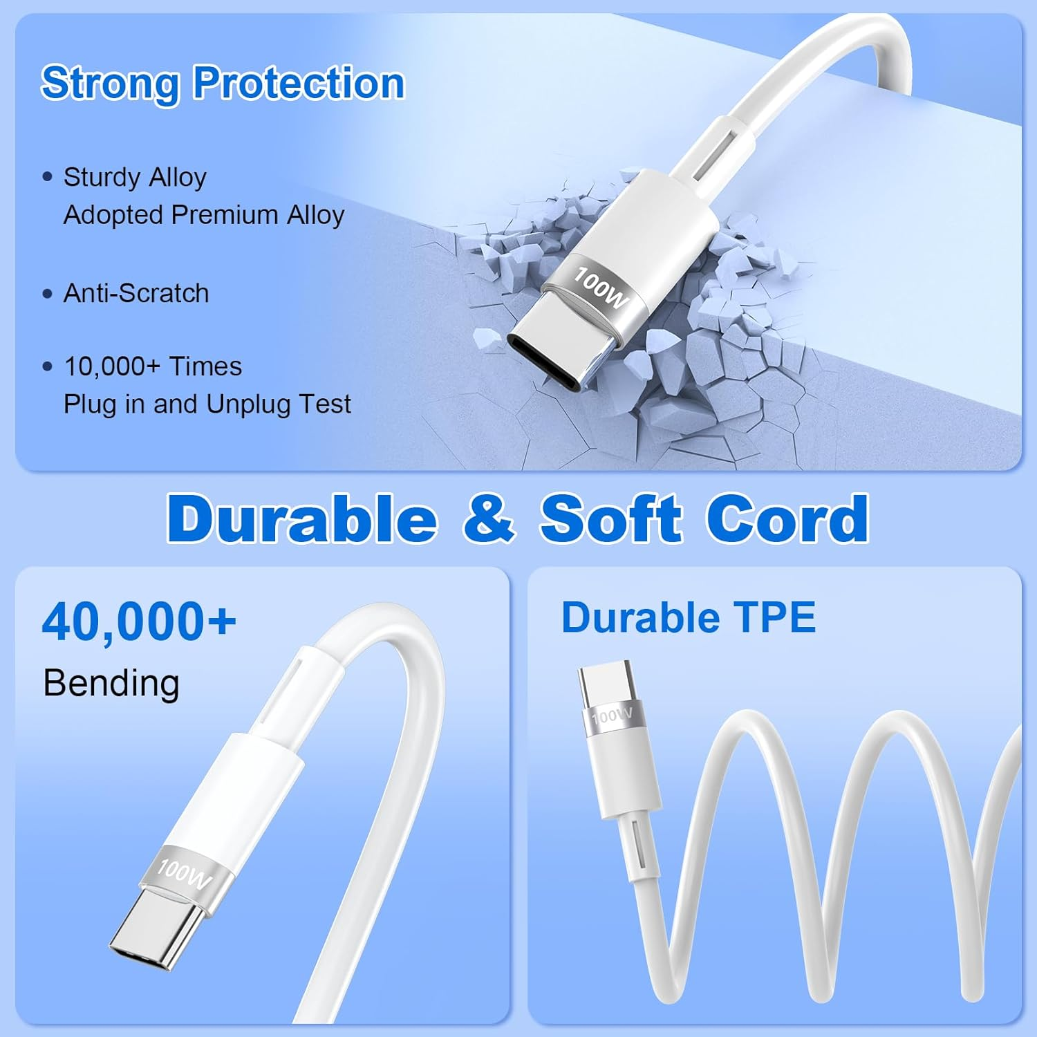 100W USB C to Multi Charging Cable, Iphone 15 Retractable Car Charger with Type C 100W+IP 27W+Micro USB 10W Multi Phone Charger for Iphone 15 14 13 12/Samsung S24 S23/Ipad/Macbook/Tablet 4FT White image number 6