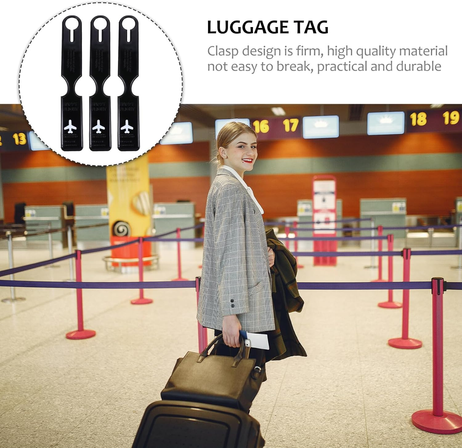 PACKOVE 3Pcs PVC Luggage Tag Travel Baggage Id Label for Backpack Luggage Identify Label image number 5