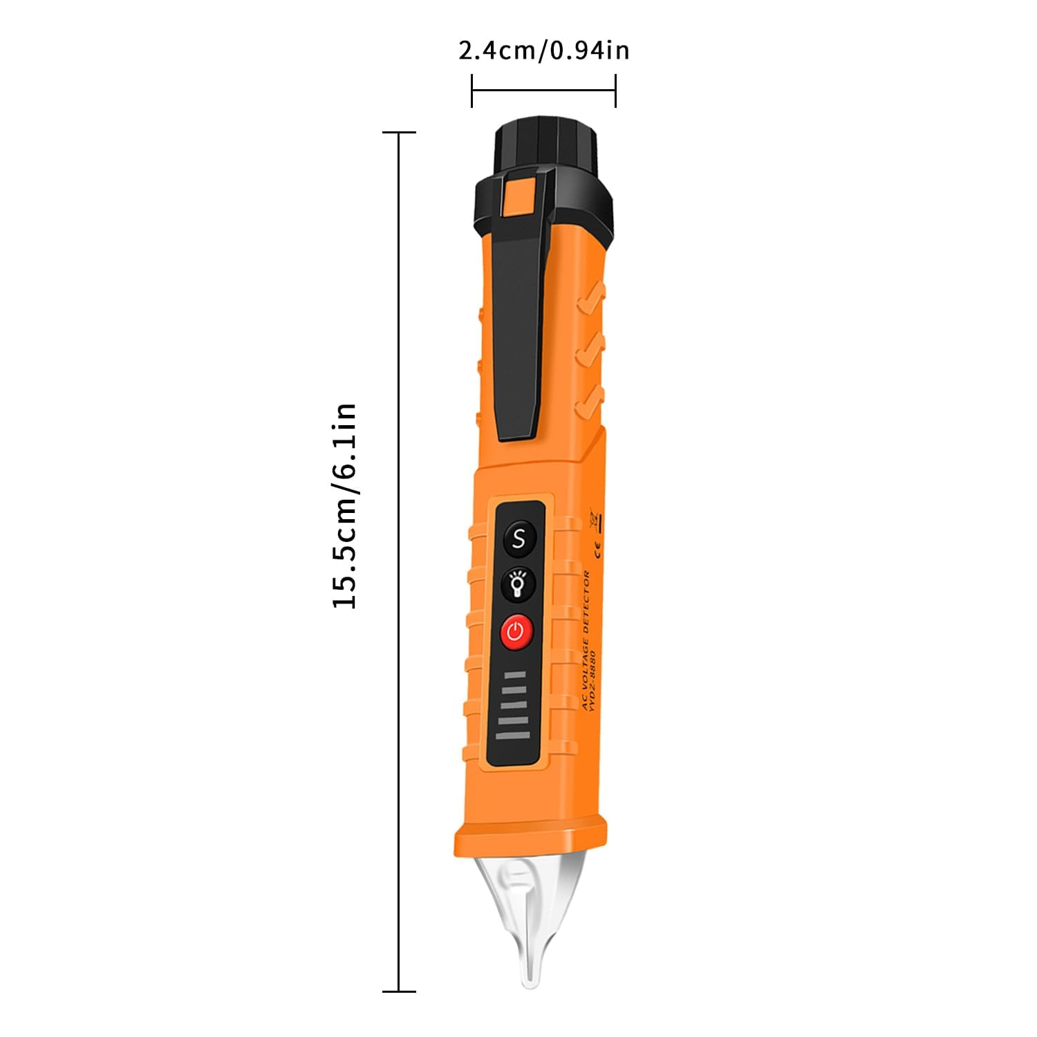 QUMOX Non-Contact Voltage Tester 12-1000V Adjustable Sensitivity AC Voltage Detector Pen Live/Null Wire Tester Buzzer Alarm Wire Breakpoint Finder image number 3