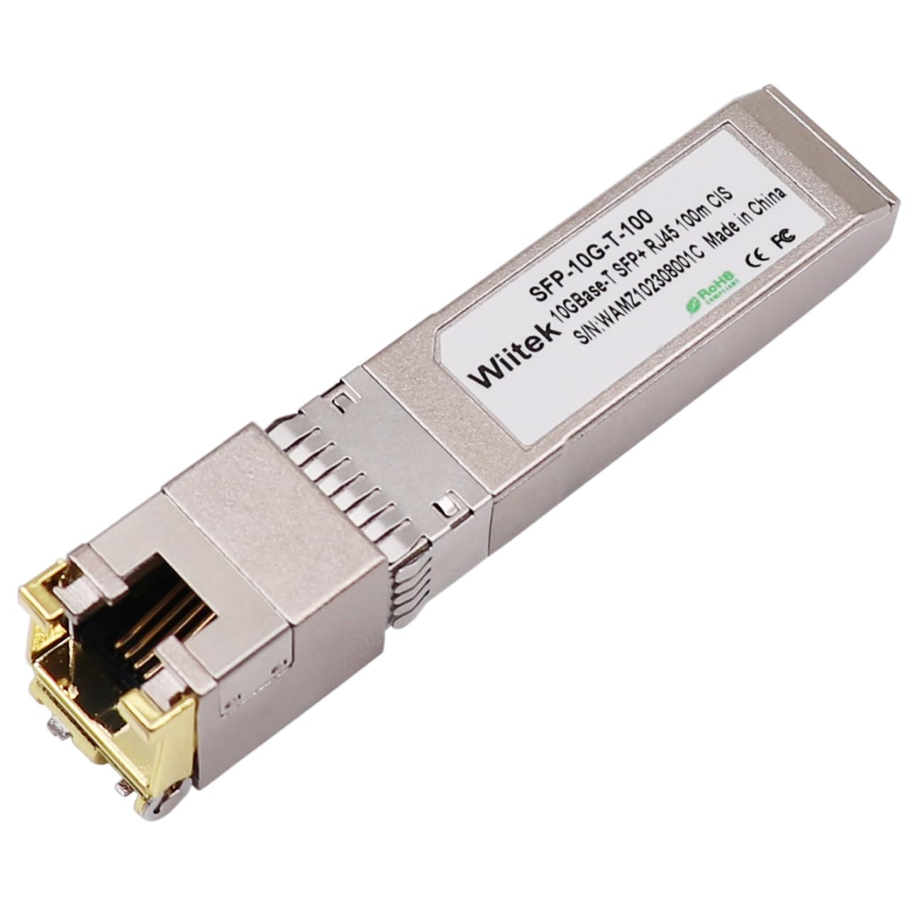 Wiitek 100 Meters, 10Gb SFP+ to RJ45 Module, 2.5G/5G/10Gbase-T Ethernet Copper Transceiver for Ubiquiti UF-RJ45-10G, Plugin 10Gb SFP+ Port, Low Power Consumption image number 3
