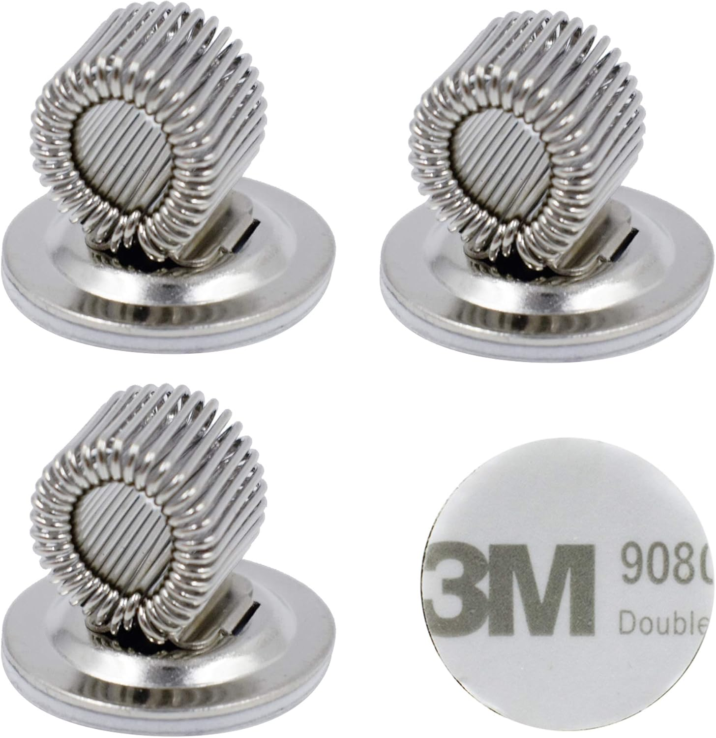 3 Pack Pen Holder Clips with Adjustable Spring Loop Magnetic Pen Clips Holder Adjustable Self Strong Adhesive Stainless Steel Pen Holder Clips for Home & Office image number 1