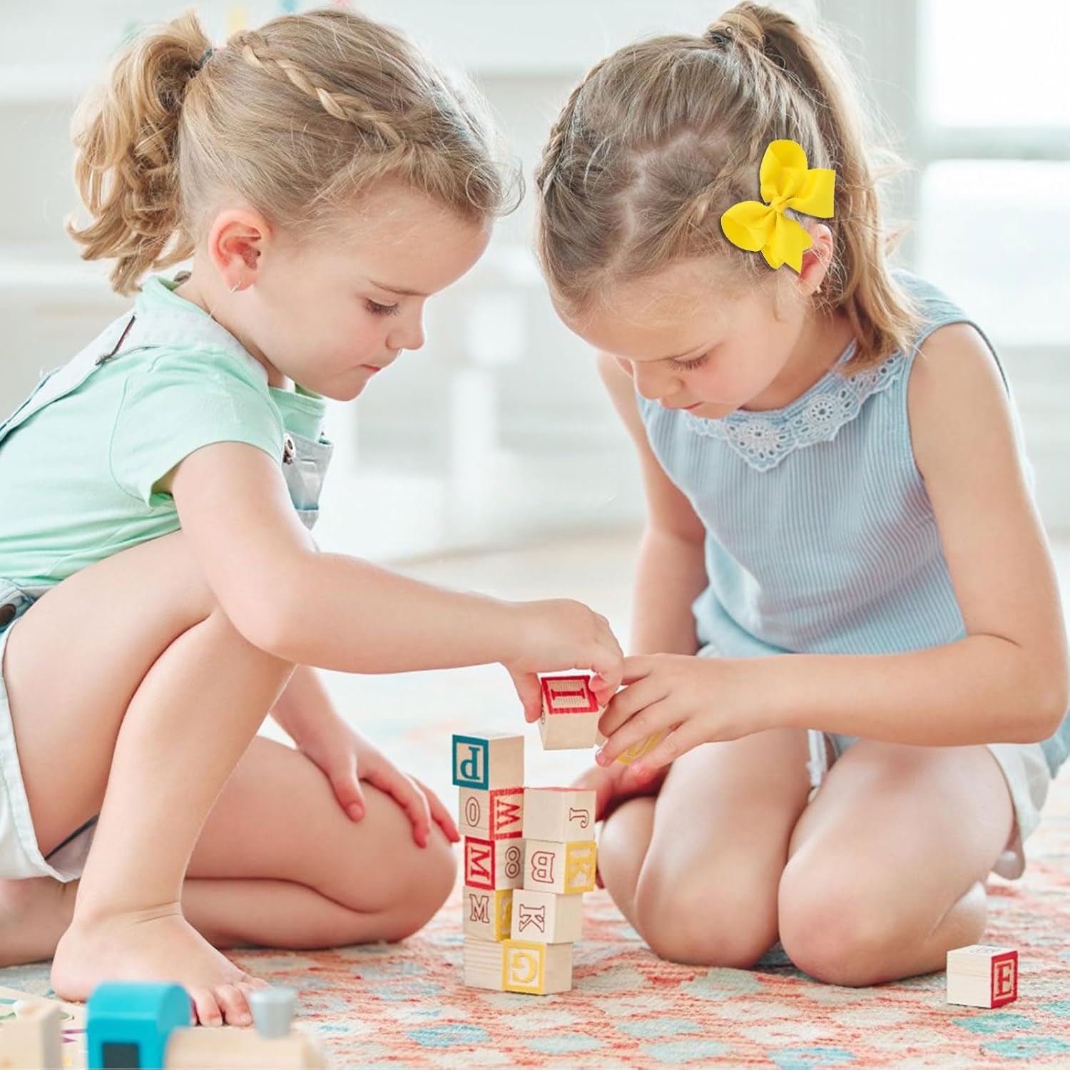 Cosmeria Yellow Hair Bows for Girls, Set of 2, Handmade from Grosgrain with Alligator Clips, Perfect for Nursery and Gift Ideas image number 1