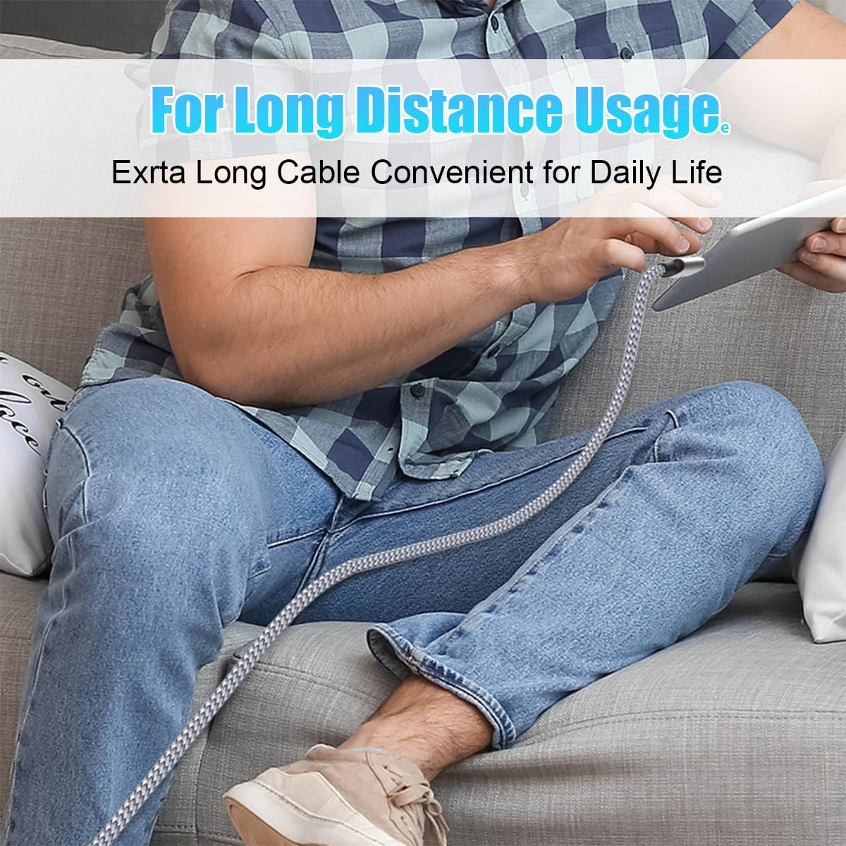 USB C to USB C Cable 8M, 60W USBC to USBC Cable PD Fast Charging Type C Cable USB C Charger Cable (60W (26.2FT/8M)) image number 6