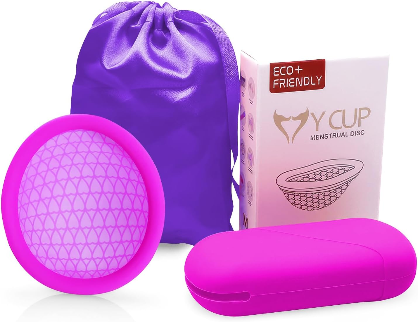 Menstrual Cups,Thin Fit Menstrual Disc,Large Capacity Menstrual Cup Wear for 12 Hours,Period Disc with Medical Grade Silicone,Reusable Menstrual Flow Cup for Women Periods,Purple(L) image number 2