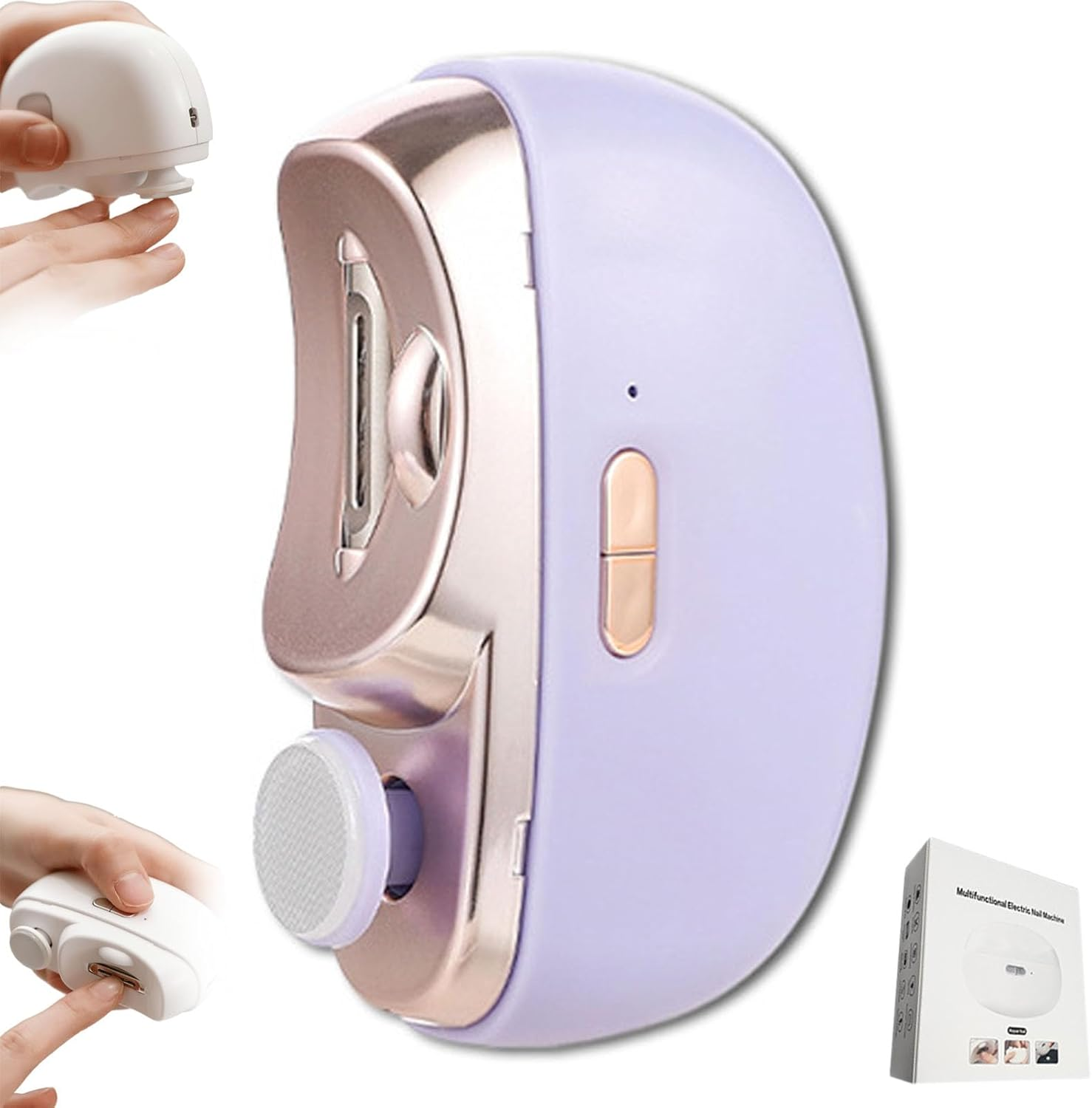 2026 New Automatic Nail Clippers for Seniors, Electric Nail Trimmer Polisher, 2-Speed USB Rechargeable Electric Toenail Clippers with Light and Nail Scraps Storage for Thick Toenails (Black)