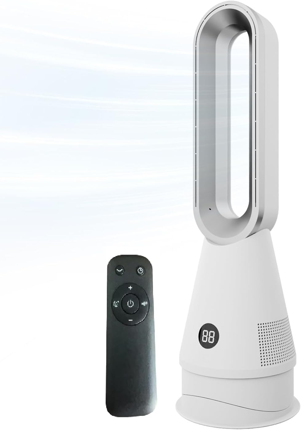 FGHB Bladeless Fan, 25Inch Cooling & Filter Combo Tower Fan 80&deg; Oscillating with Remote, 9H Timer, 8 Speeds, Portable Quiet for Indoor, Bedroom, Home Office Room image number 1