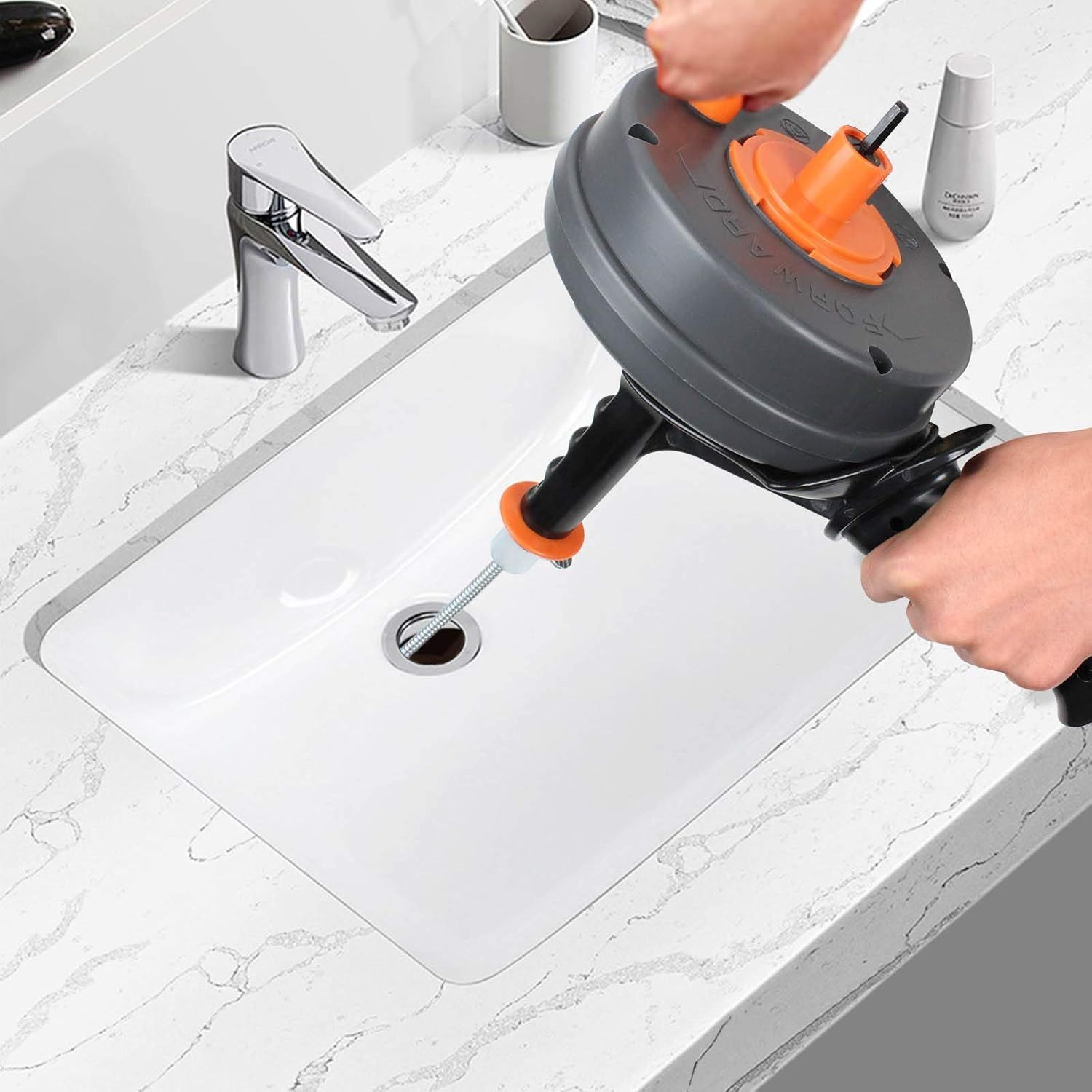 BACOENG Pipe Cleaning Spiral [7.5 M], Drain Cleaner Spiral for Pipe Cleaning, Drain Cleaning with Drain Spiral to Remove Hair and Blockage - Fits Almost All Drains image number 5