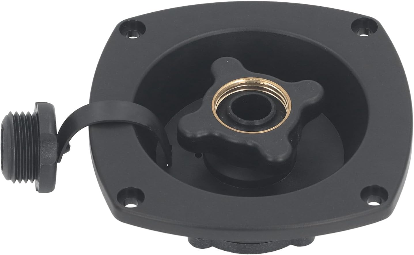 RV City Water Inlet, Wall Mounted Filler Pressure Regulator RV Water Connection Inlet with Dust Plug, RV Water Inlet for Marine Motorhome Trailer (Black) image number 3