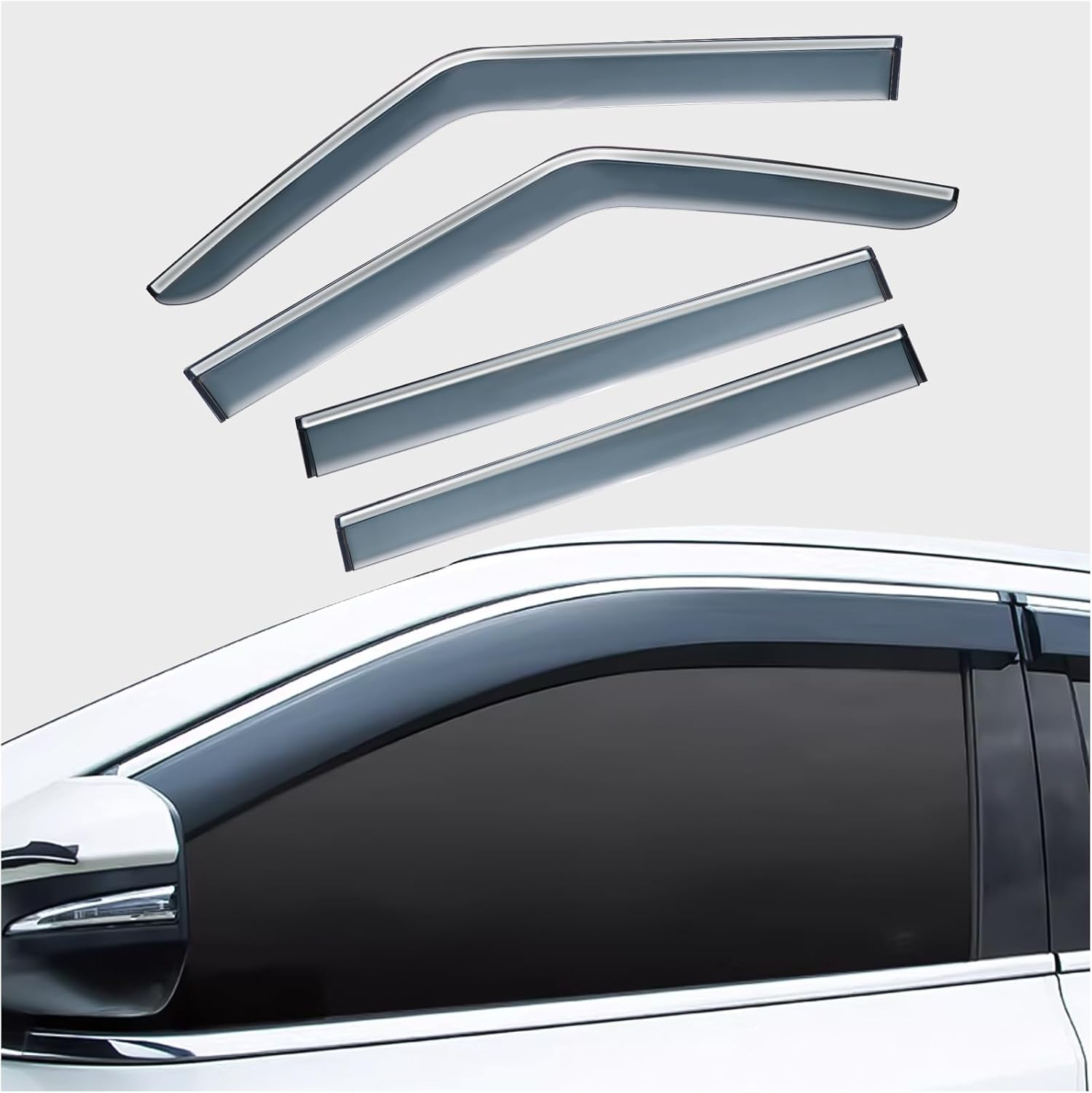 Car Window Visors Fit for BYD Shark 6 2024-2025, Wind Deflector, Rain Shield Protector, Sun Visor Cover, Window Sun Visor, Set of 4 Pieces