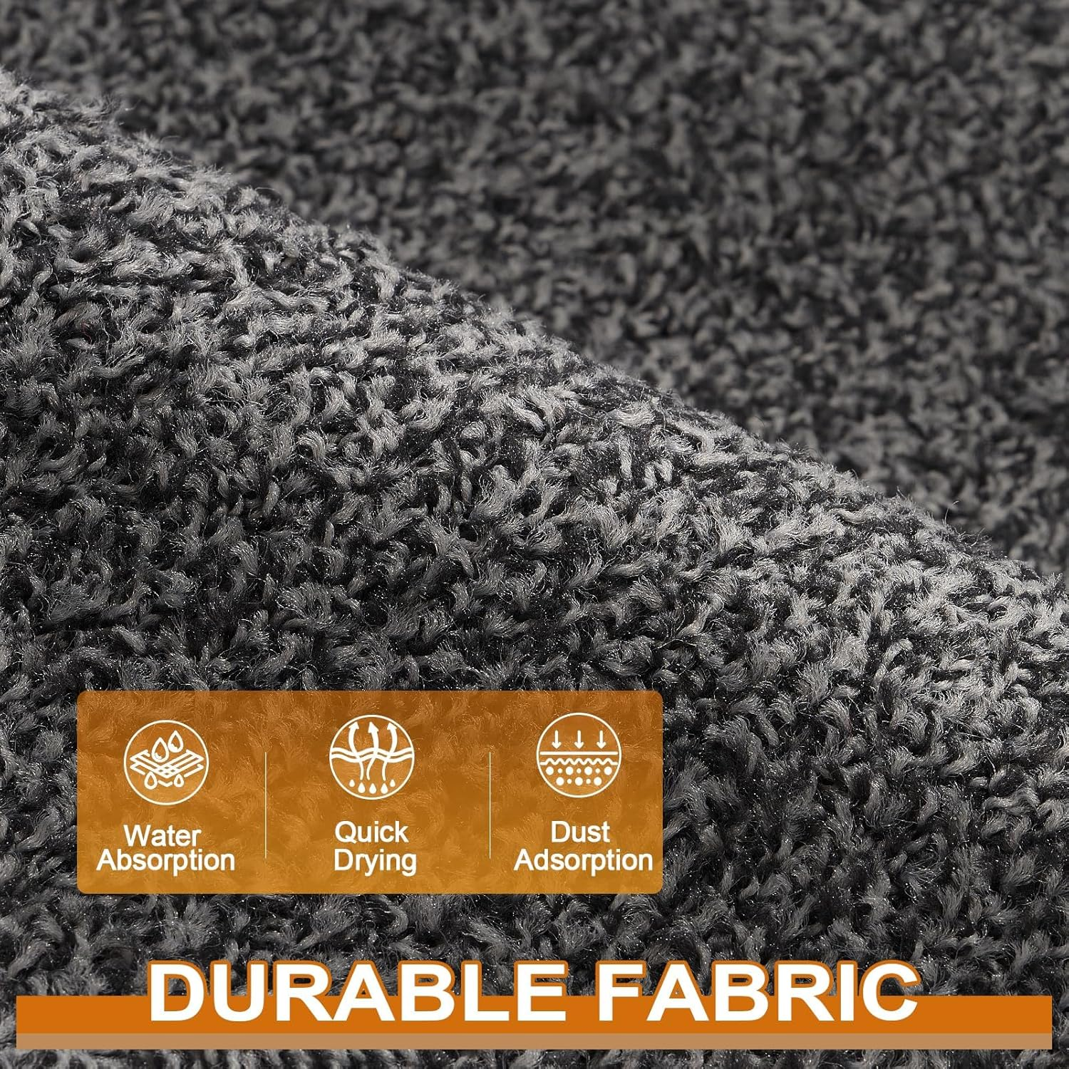 YUTA Dirt Trapper Door Mat for Indoor&Outdoor, Washable Barrier Door Mat, Heavy Duty Non-Slip Entrance Rug Shoes Scraper, Super Absorbent Front Door Mat Carpet, Black&Gray, 60X90Cm