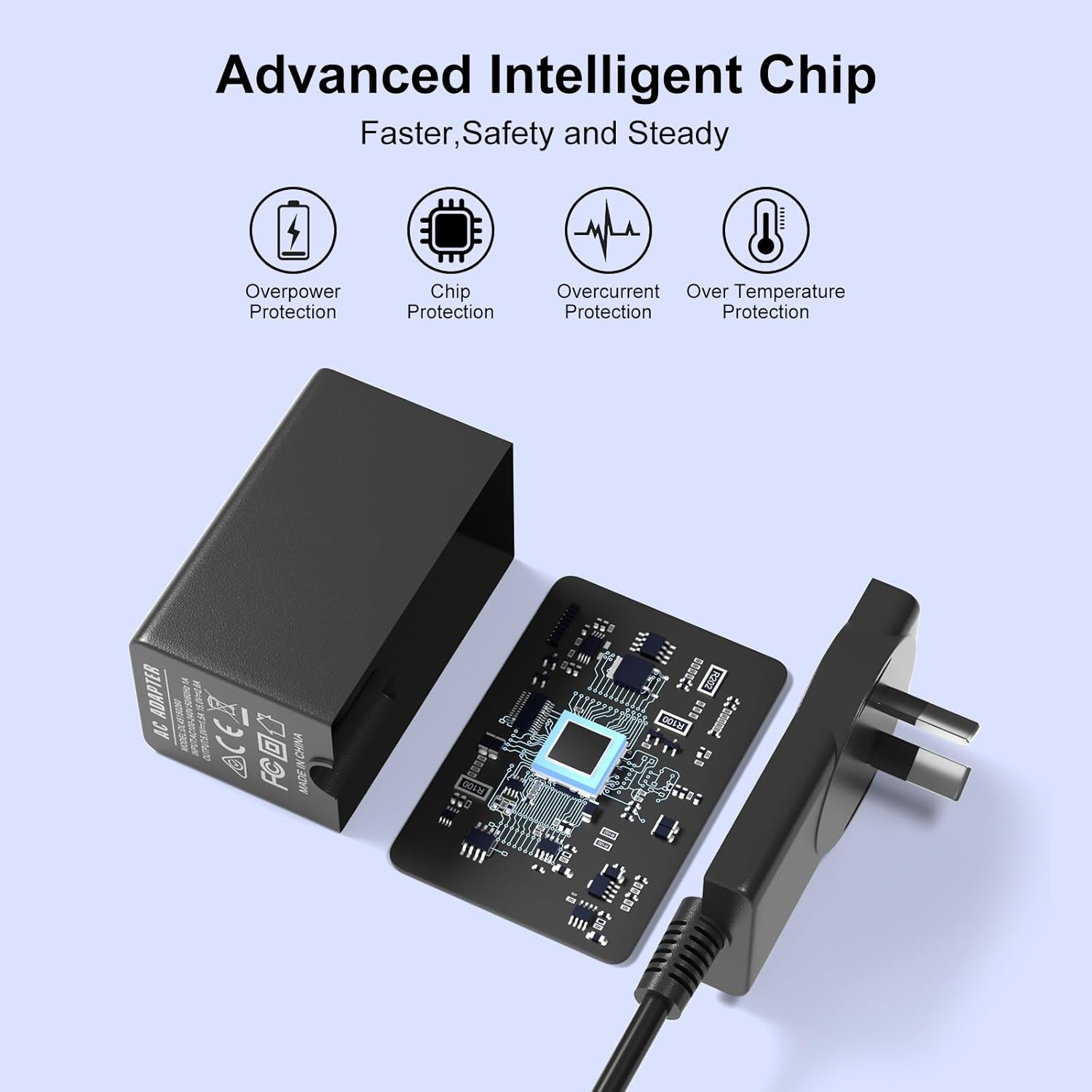 39W AC Adapter for Nintendo Switch, 15V/2.6A PD Fast Travel Wall Charger Compatible with TV Mode and Steam Deck, USB Type C for Switch Lite OLED image number 4