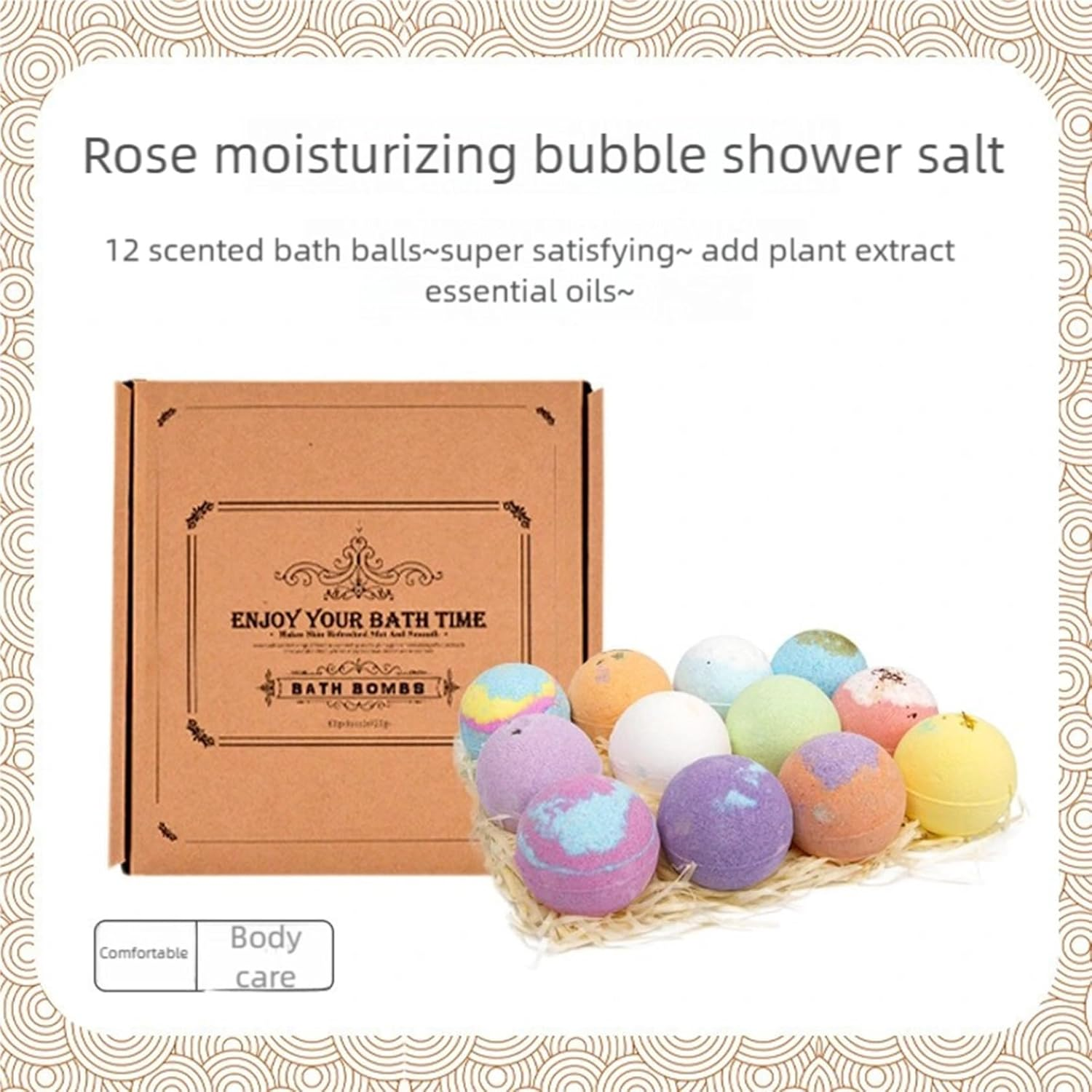 Jugaoge Shea Butter Bath Bombs Collection Handmade Gift Set for Soft Skin 12 Pieces/Box One Size image number 2