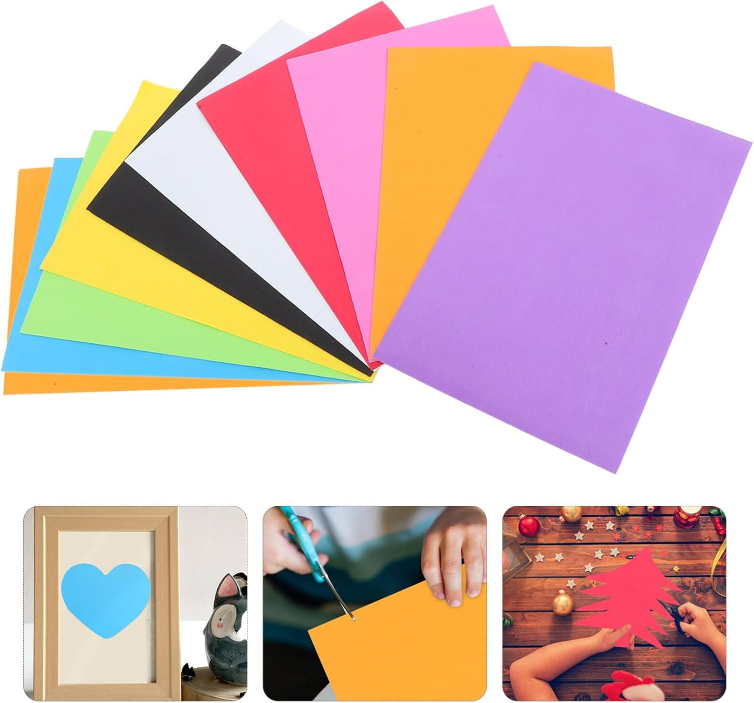 HOODANCOS 20 Sheets Colorful Foam Sheets Crafts A4 Rainbow Colorful Foam Paper for Projects Art Signs Cards Scrapbooking Preschoolers Classroom DIY Handcraft image number 2