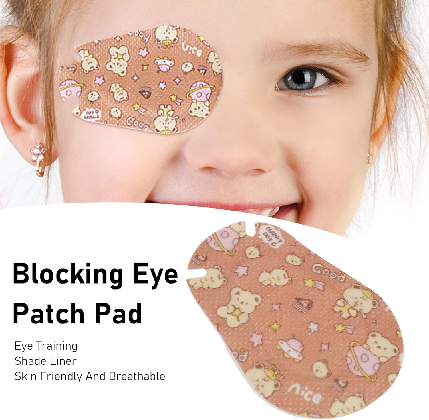 Kids Eye Patch Pad Super Thin Eye Recovery Skin-Friendly Cartoon Pattern Blocking Eye Patch Pad image number 1