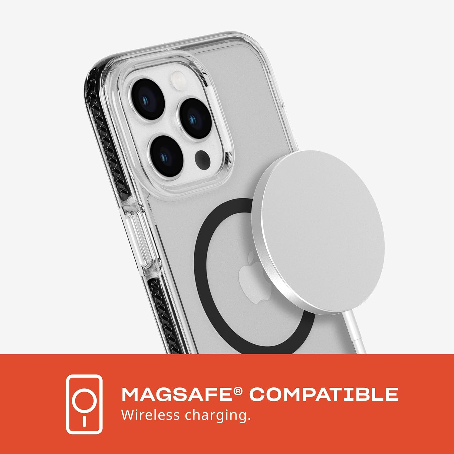 Tech21 Evocrystal Case with Magsafe for Iphone 15 Pro Max, Graphite Black image number 3