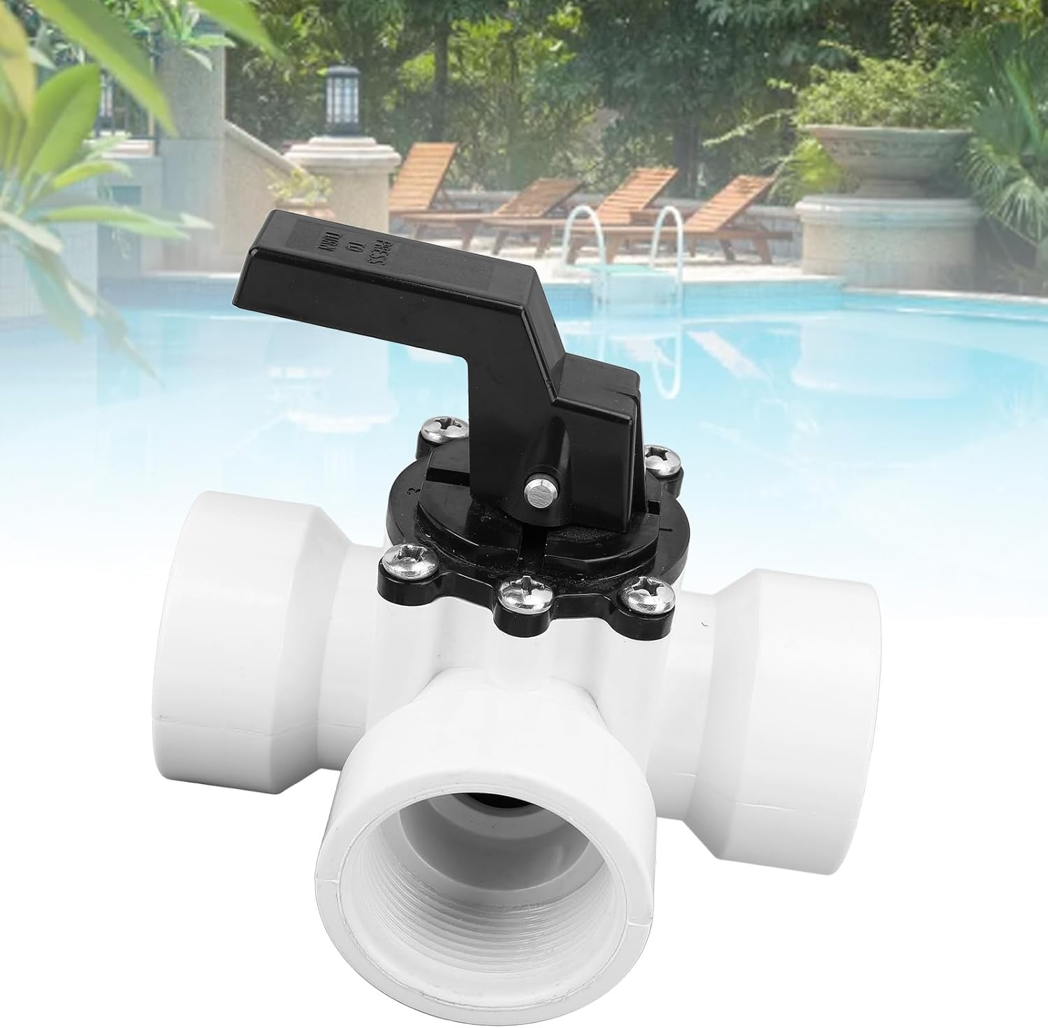 3 Way Pool Diverter Valve for Jandy 4715, 3 Port Valve Replacement with Female G1‑1/2In Female Thread, Shower Diverter for Swimming Pool Spa image number 4