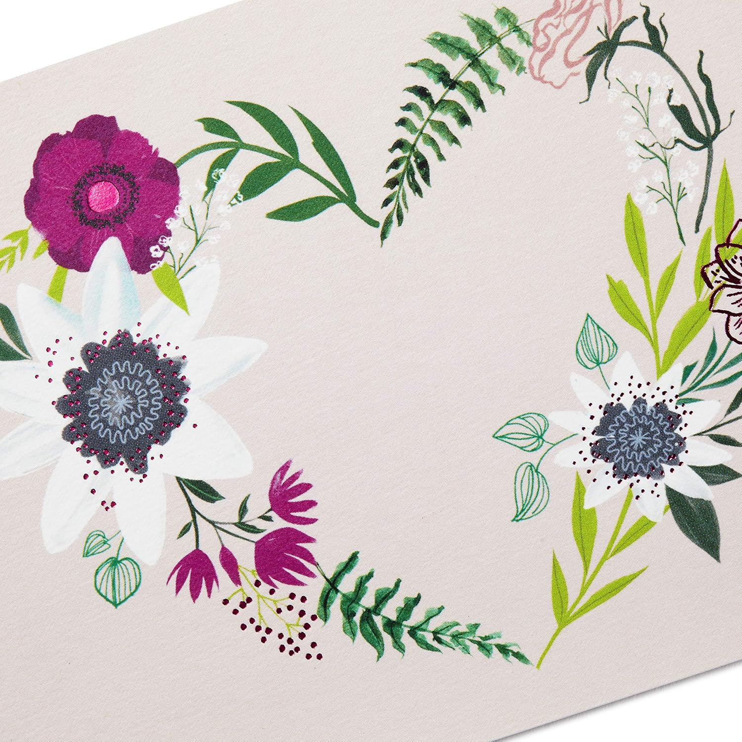 Hallmark Pack of 10 Blank Cards with Envelopes, Floral Wreath Heart image number 2