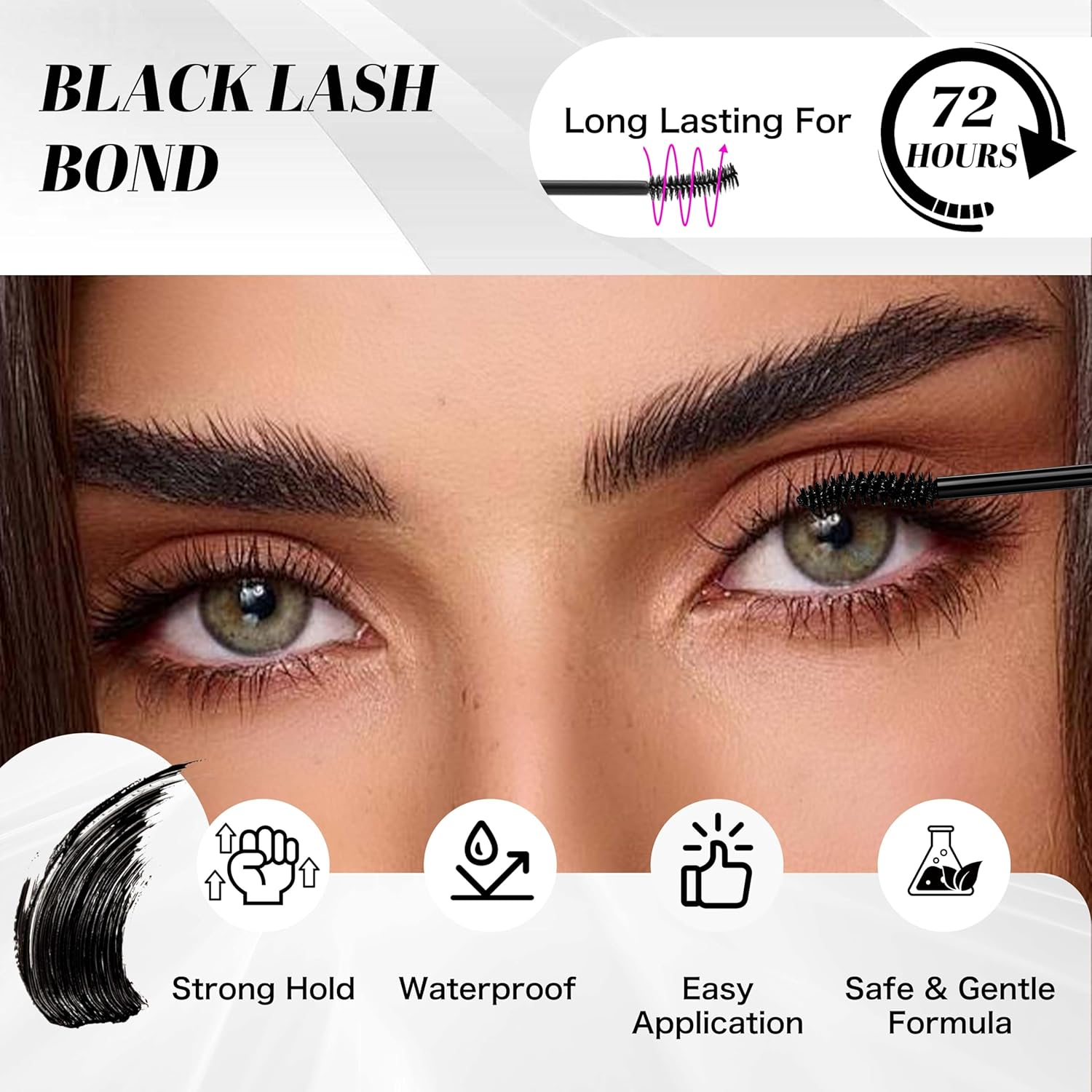 VEYESBEAUTY Lash Bond and Seal Waterproof 2 in 1 Cluster Lash Glue for Eyelash Extensions Long Lasting Strong Hold Individual Eyelash Glue for DIY Lash Extensions Self Use at Home 7Ml+7Ml image number 5