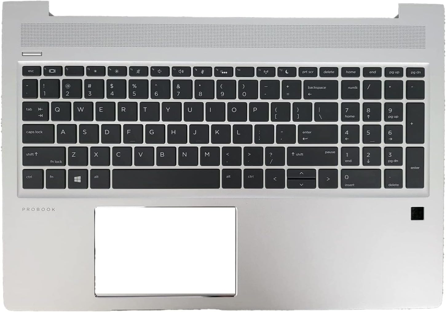 LTPRPTS Replacement Laptop Upper Case Palmrest Backlit Keyboard Assembly Part for HP Probook 450 G6 450 G7 L45090-001 Sliver image number 2