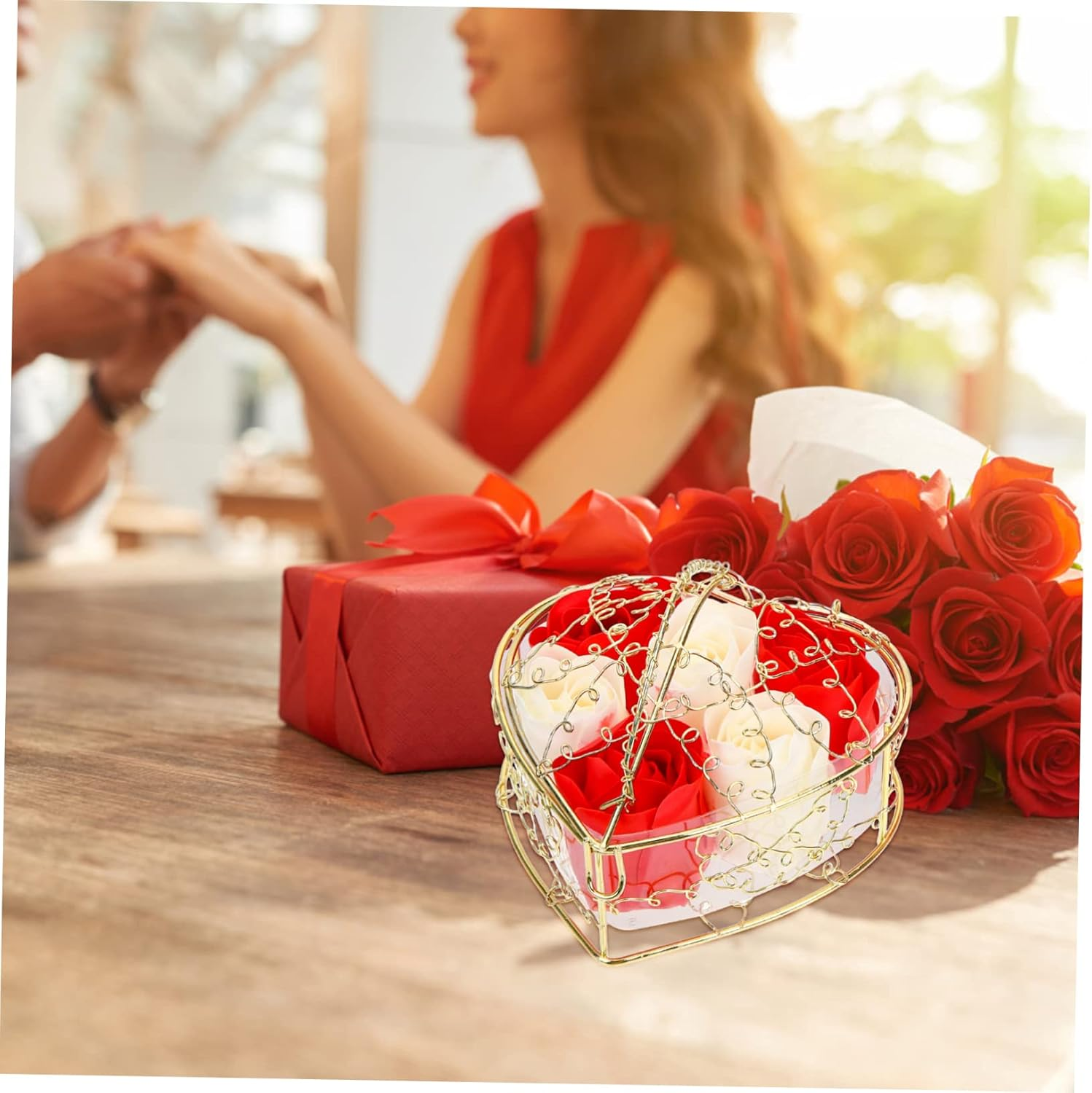 ABOOFAN Floral Scented Soap Flower Rose Soap Box for Valentine'S Day Anniversary and Mother'S Day Romantic Decorative Bath Flowers image number 6