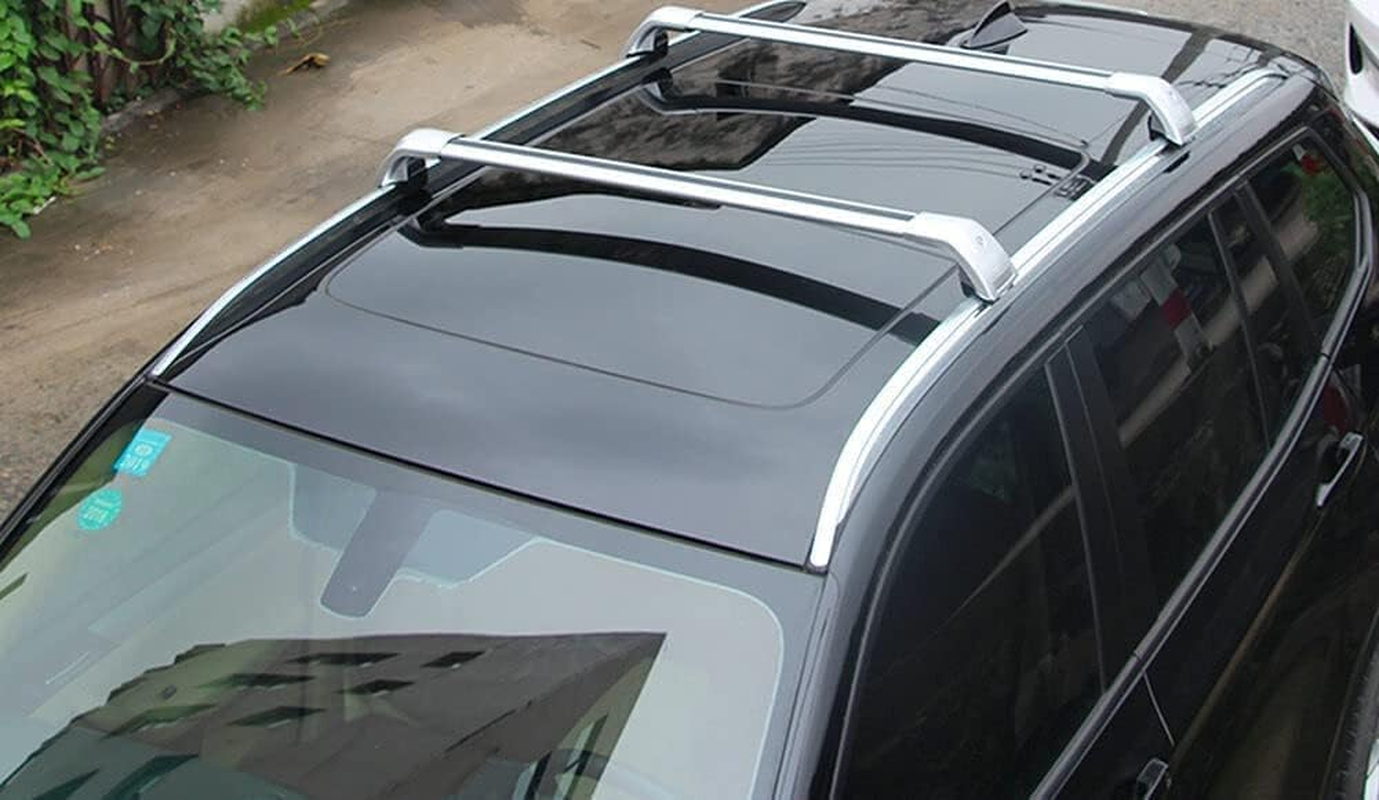Cross Bars Lockable Fits for BYD Seal U Sealion 6 2024 2025 with Flush Side Rails Roof Rack Cargo Luggage Carrier, Silver - Black image number 5